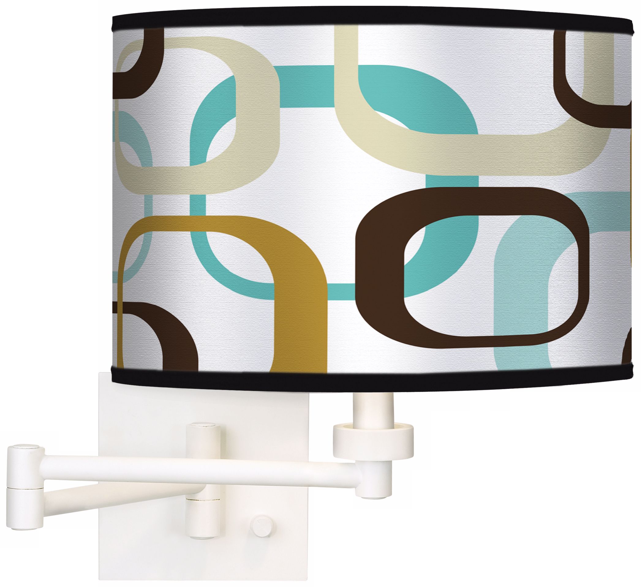 Countess Square Scramble Giclee White Swing Arm Wall Light