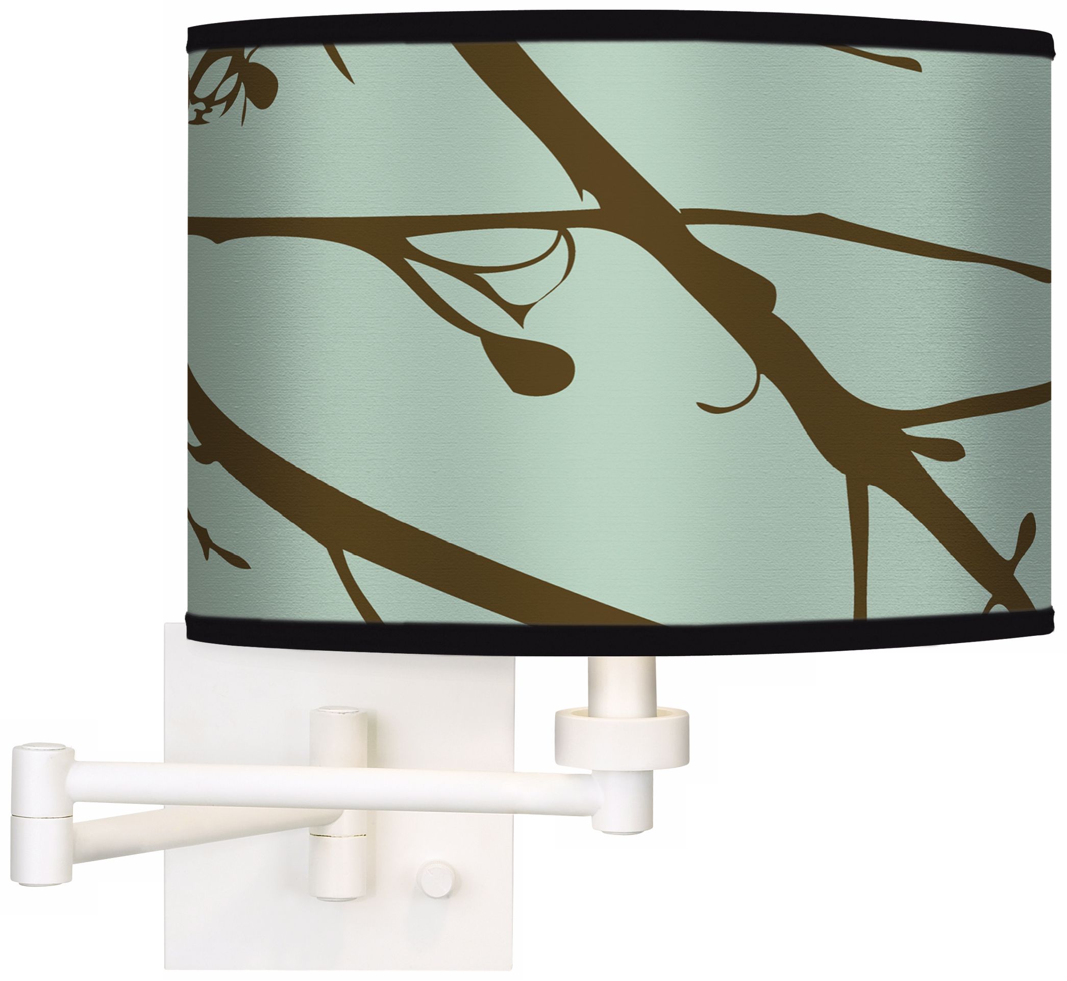 Stacy Garcia Calligraphy Tree Ice Green Swing Arm Wall Light