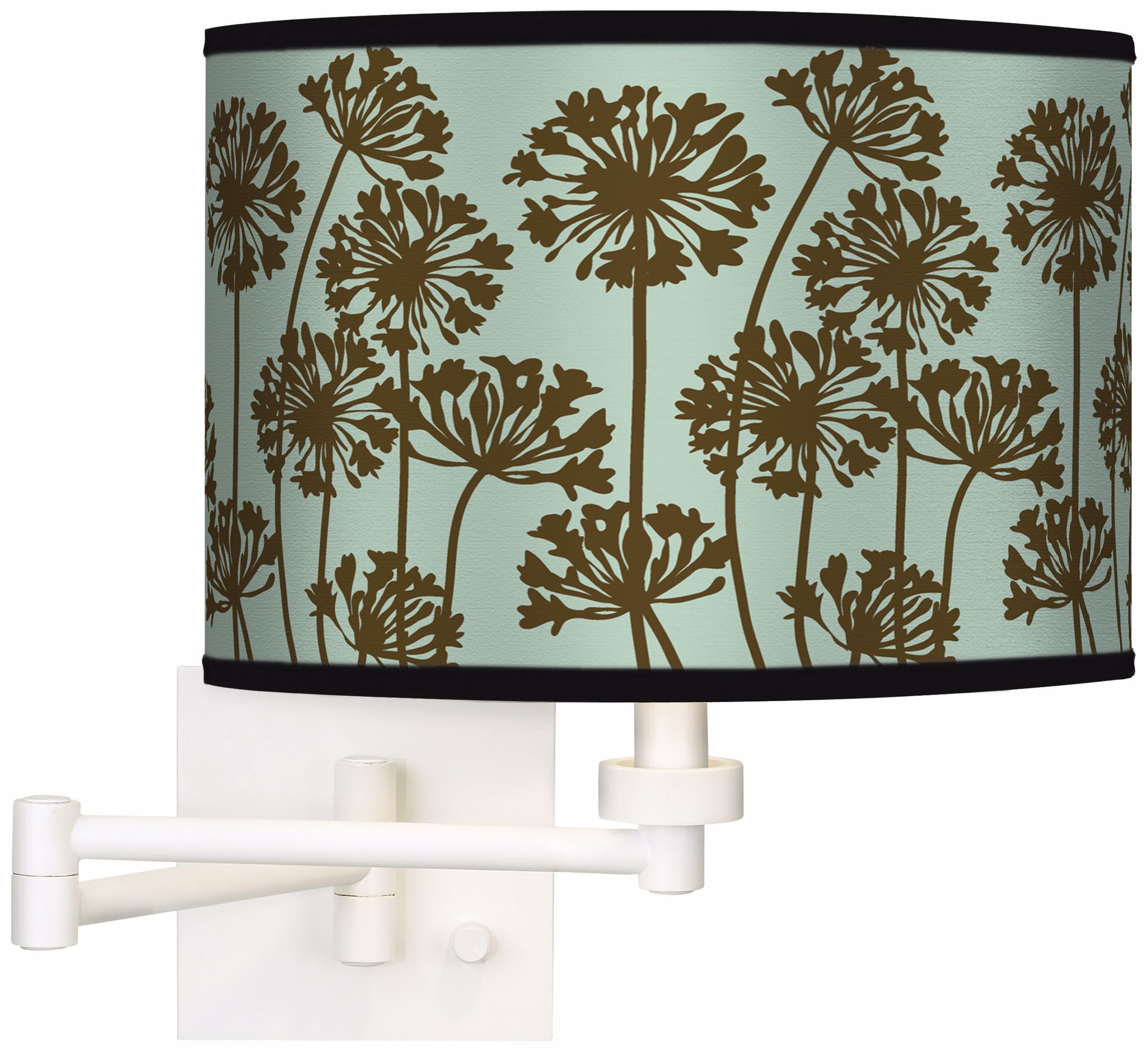 Stacy Garcia African Lily Ice Green White Swing Arm Wall Light