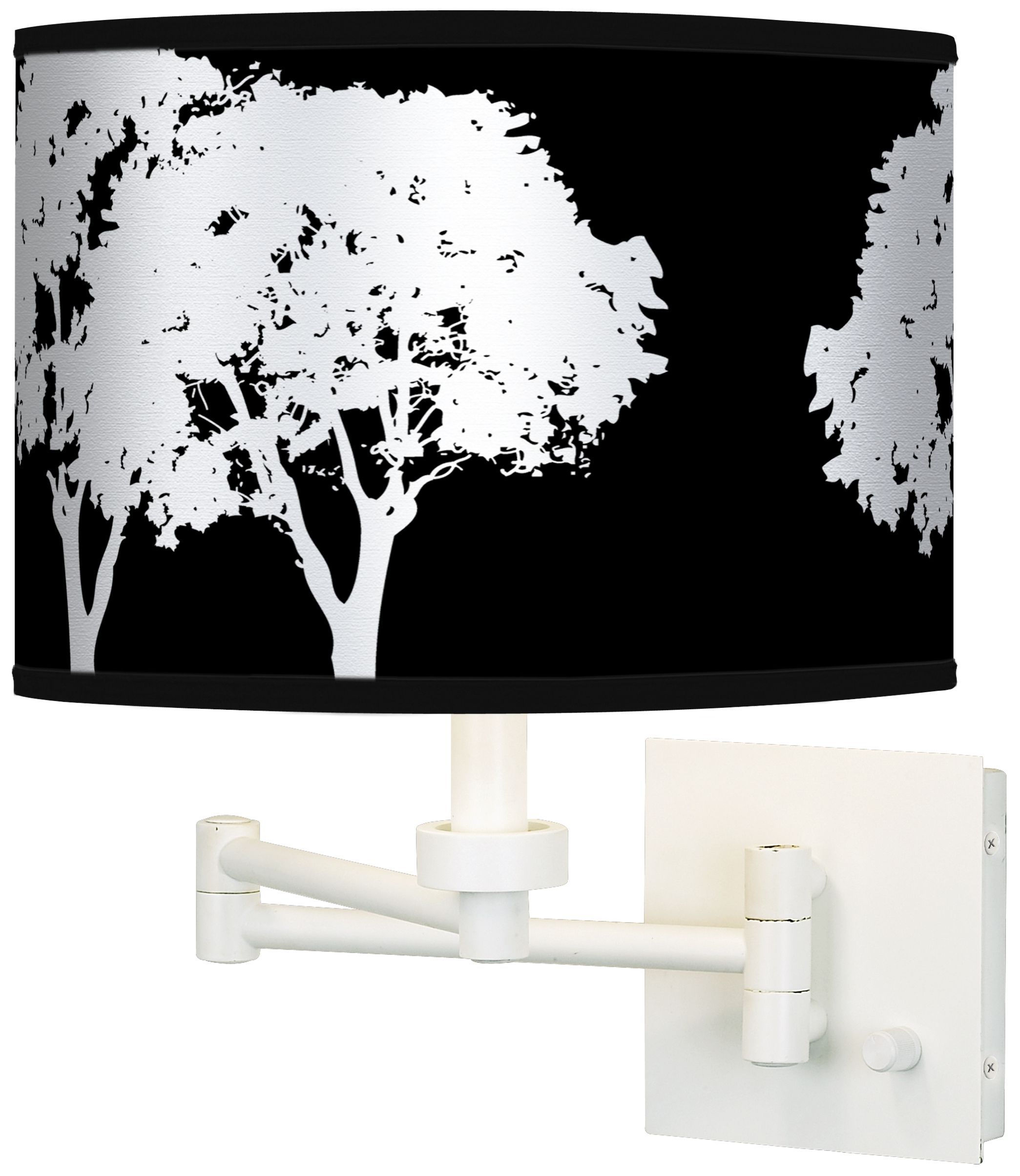 Stacy Garcia Forest Black Giclee White Swing Arm Wall Light