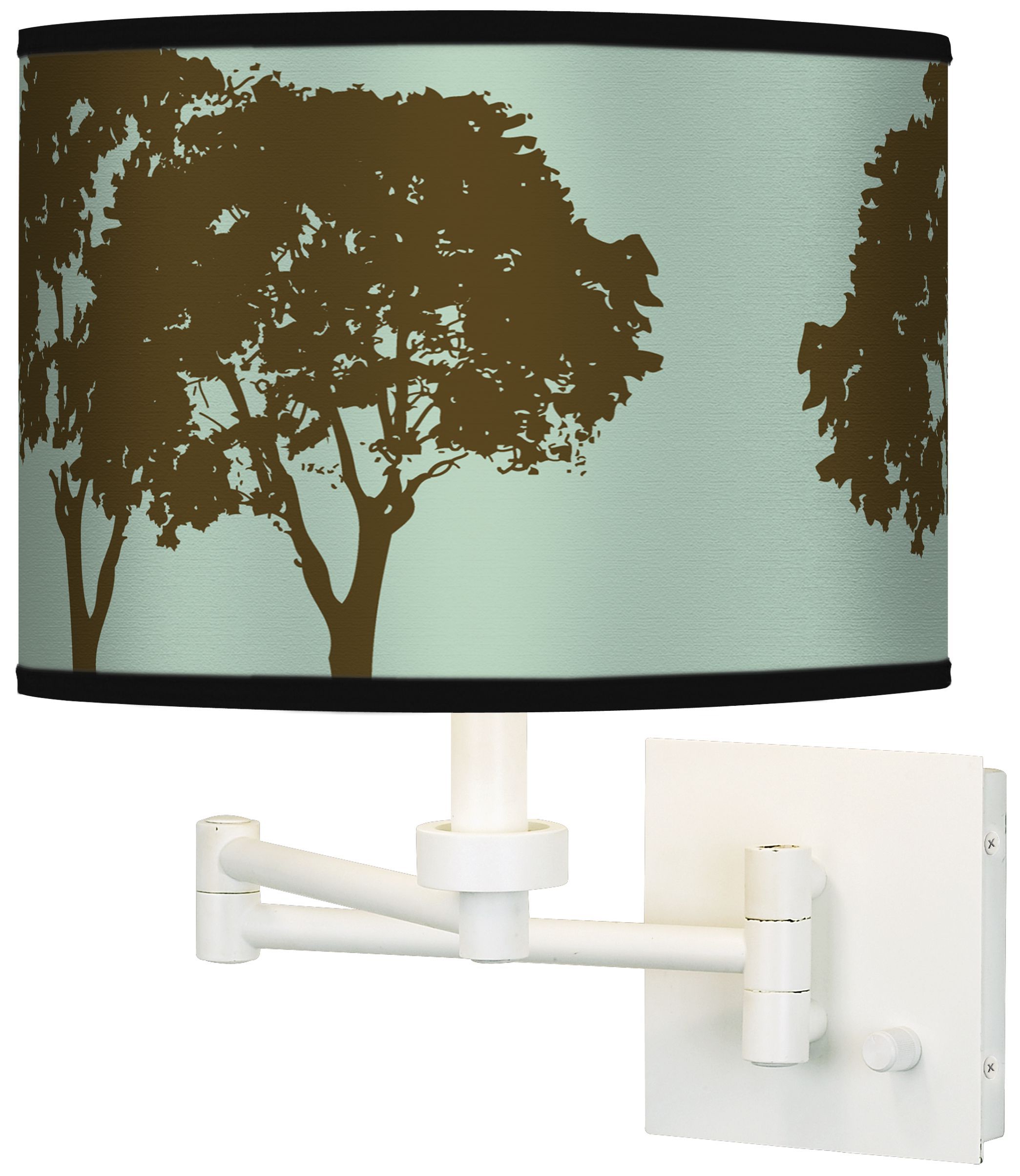 Stacy Garcia Forest Ice Green Giclee White Swing Arm Wall Light