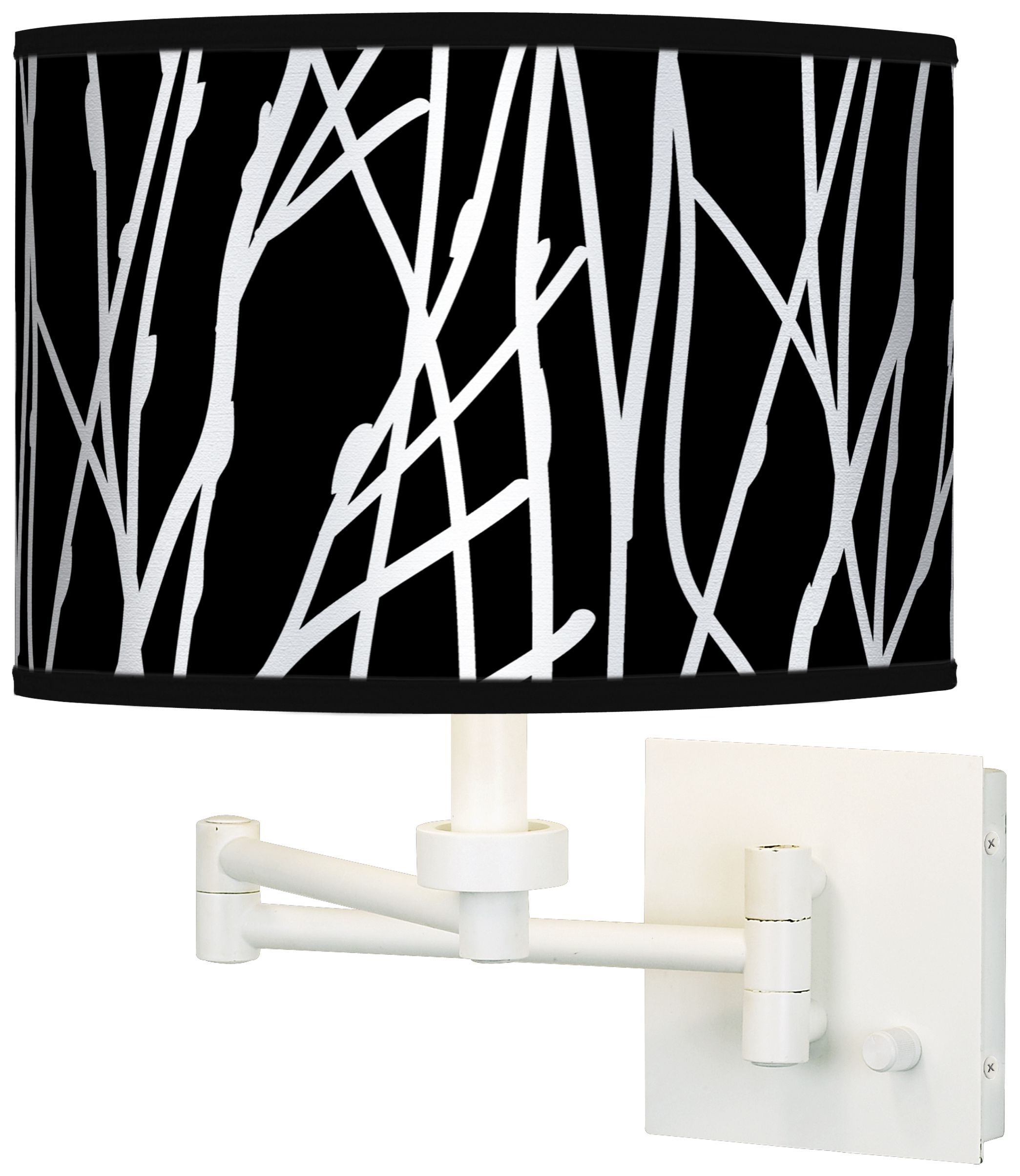 Stacy Garcia Twiggy Black Giclee White Swing Arm Wall Light