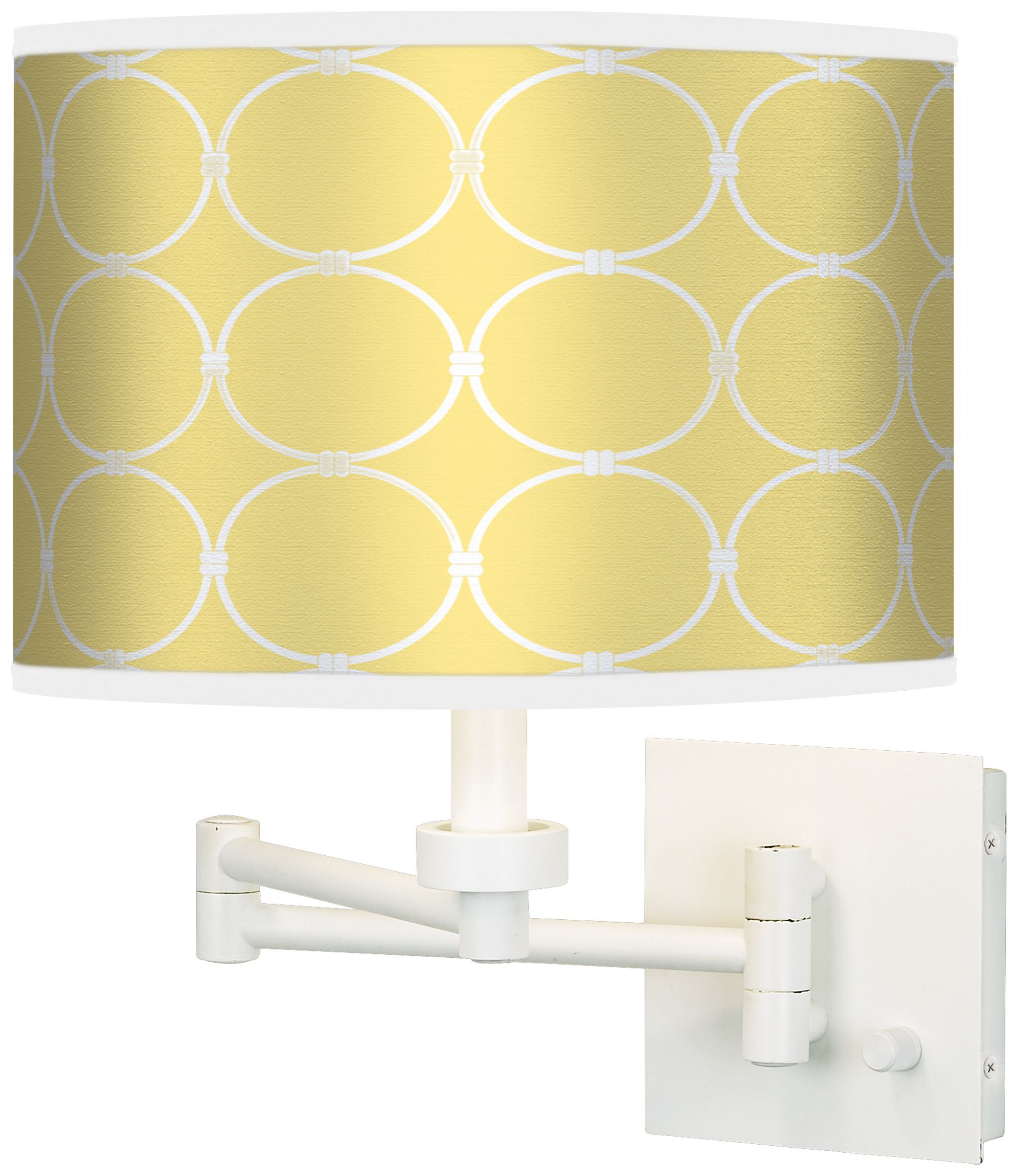 Lemon Interlace Giclee White Swing Arm Wall Light