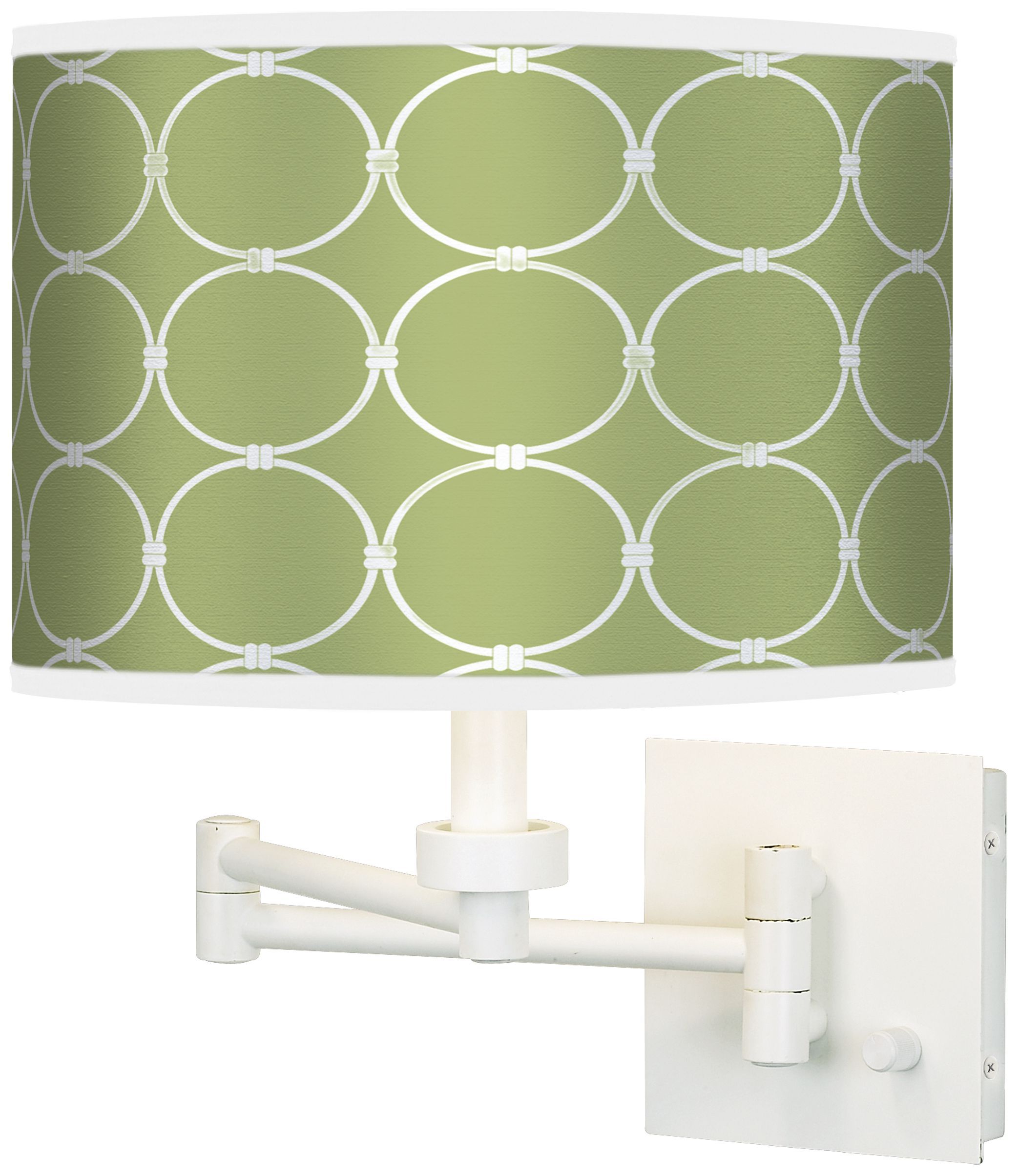 Spring Interlace Giclee White Swing Arm Wall Light