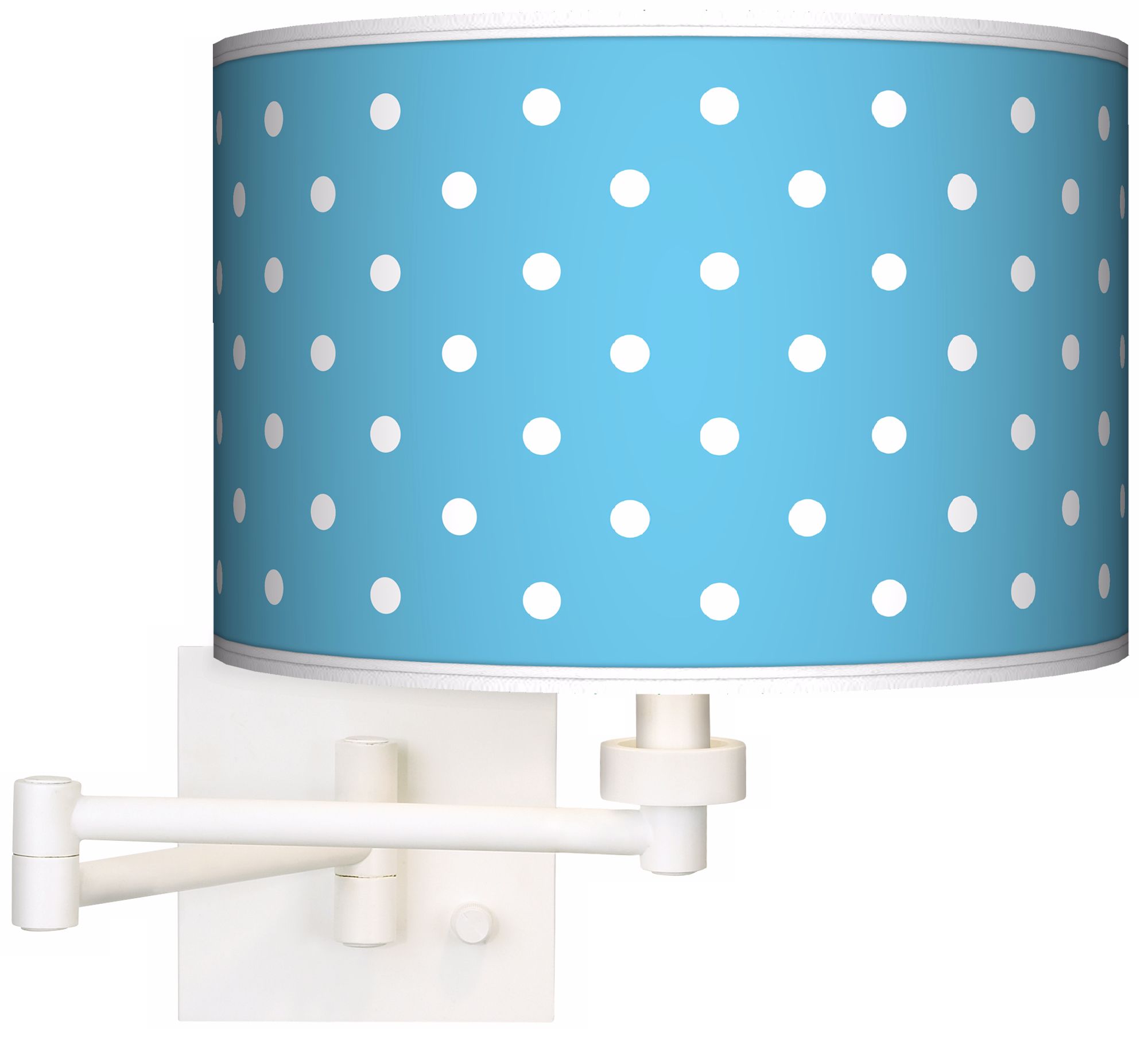 Mini Dots Aqua Giclee White Swing Arm Wall Light