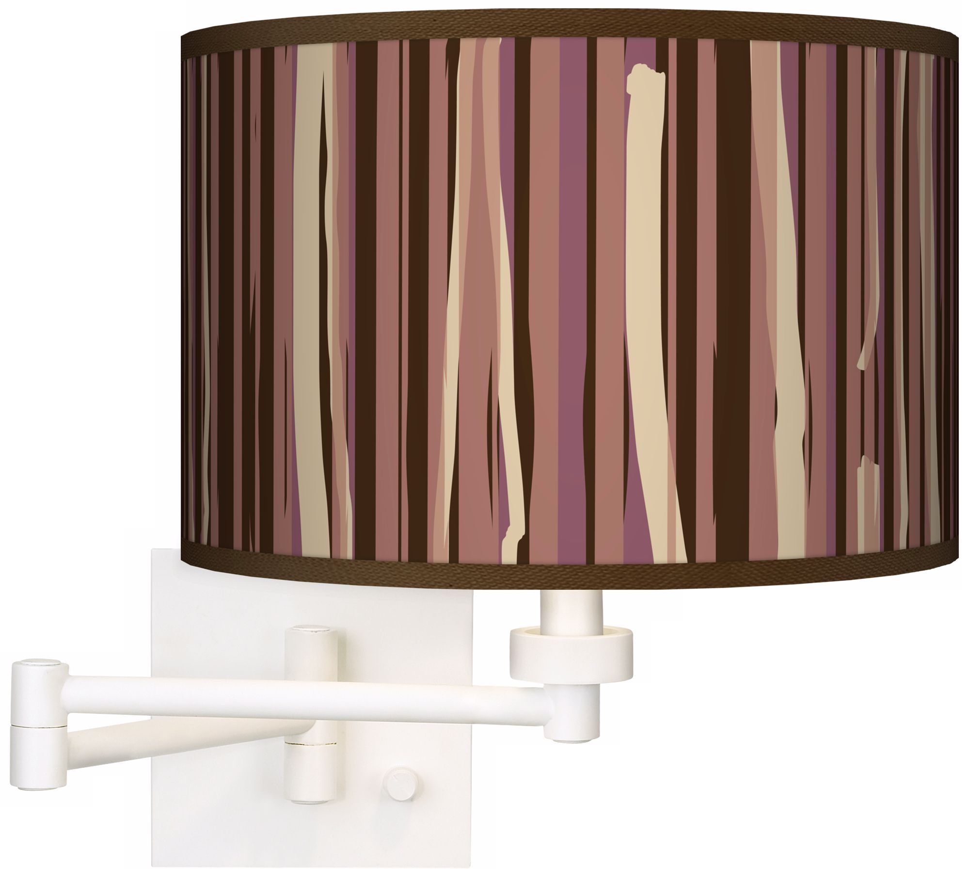 Kalahari Lines White Plug-In Swing Arm Wall Light