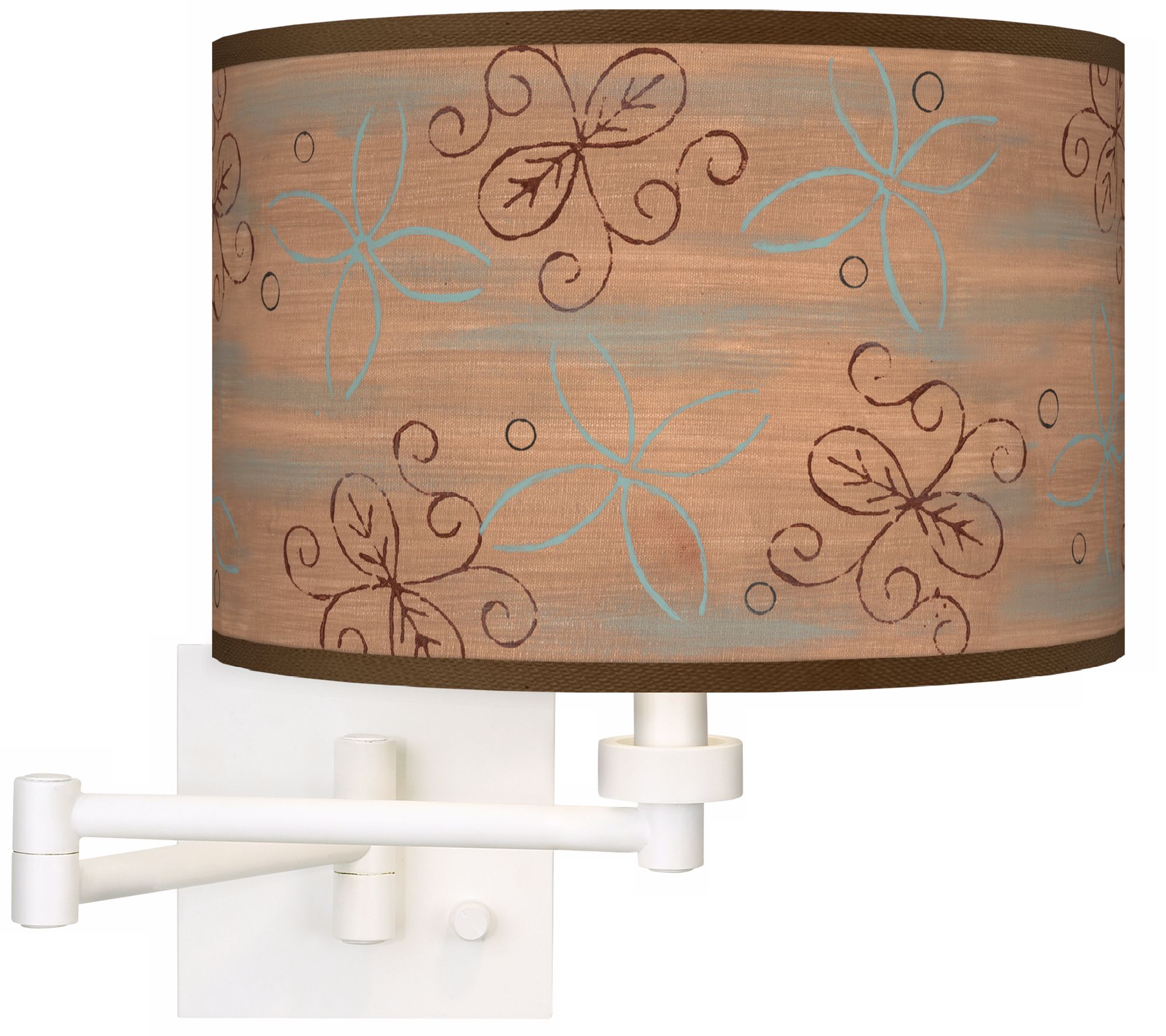 Cedar Lake Giclee Matte White Plug-In Swing Arm Wall Light