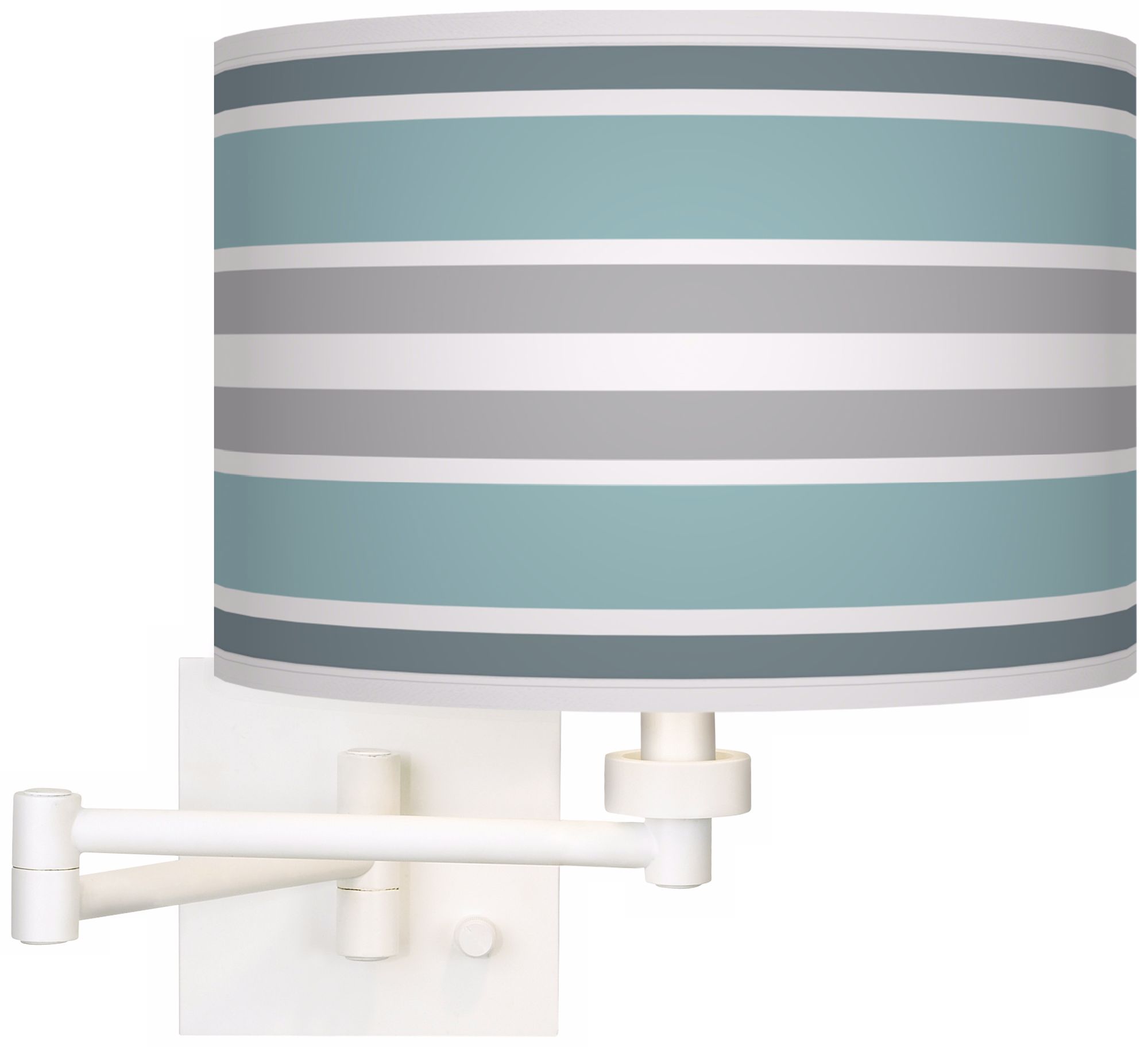 Multi Color Stripes Giclee White Swing Arm Wall Light