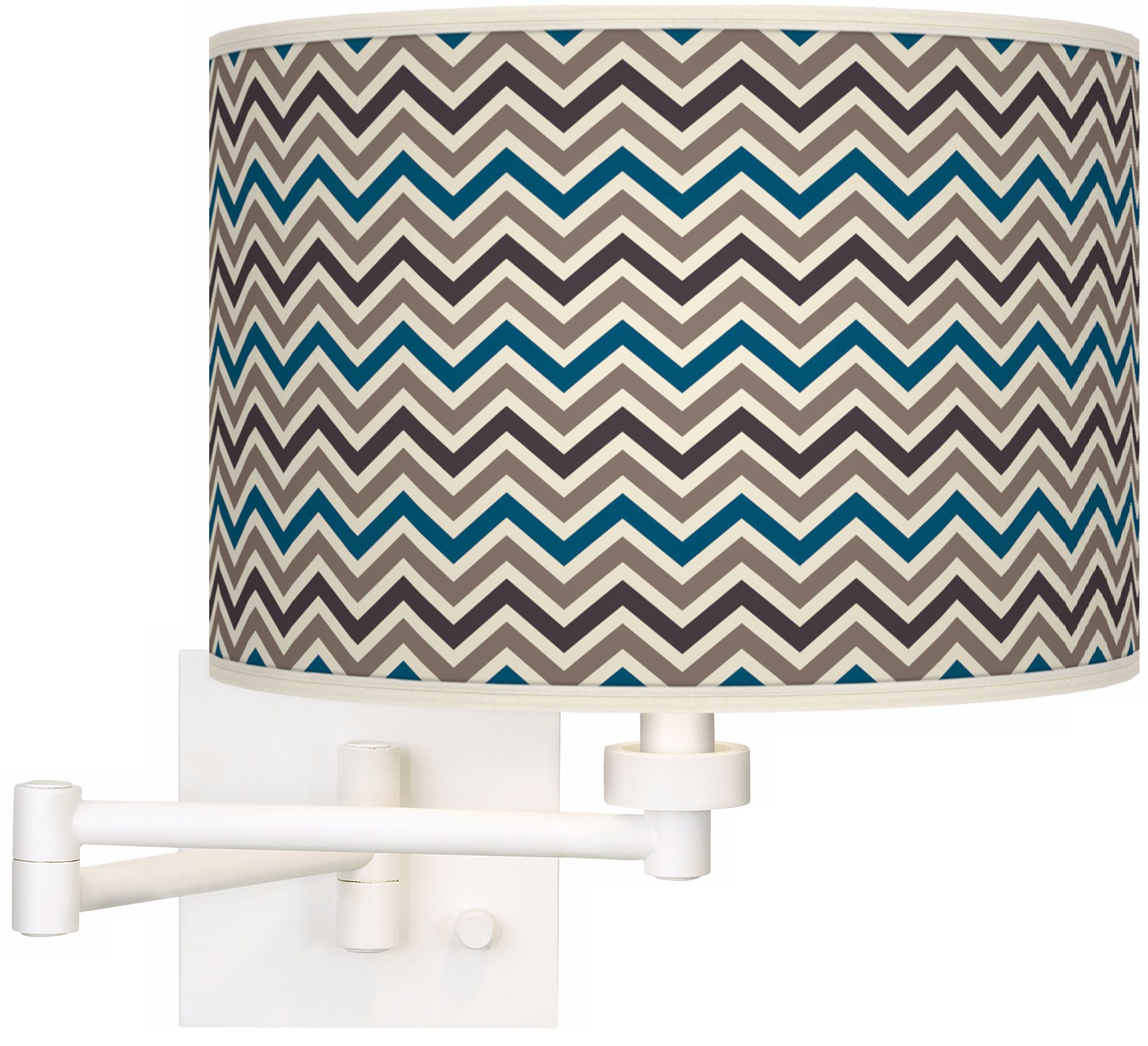 Zig Zag Giclee White Swing Arm Wall Light