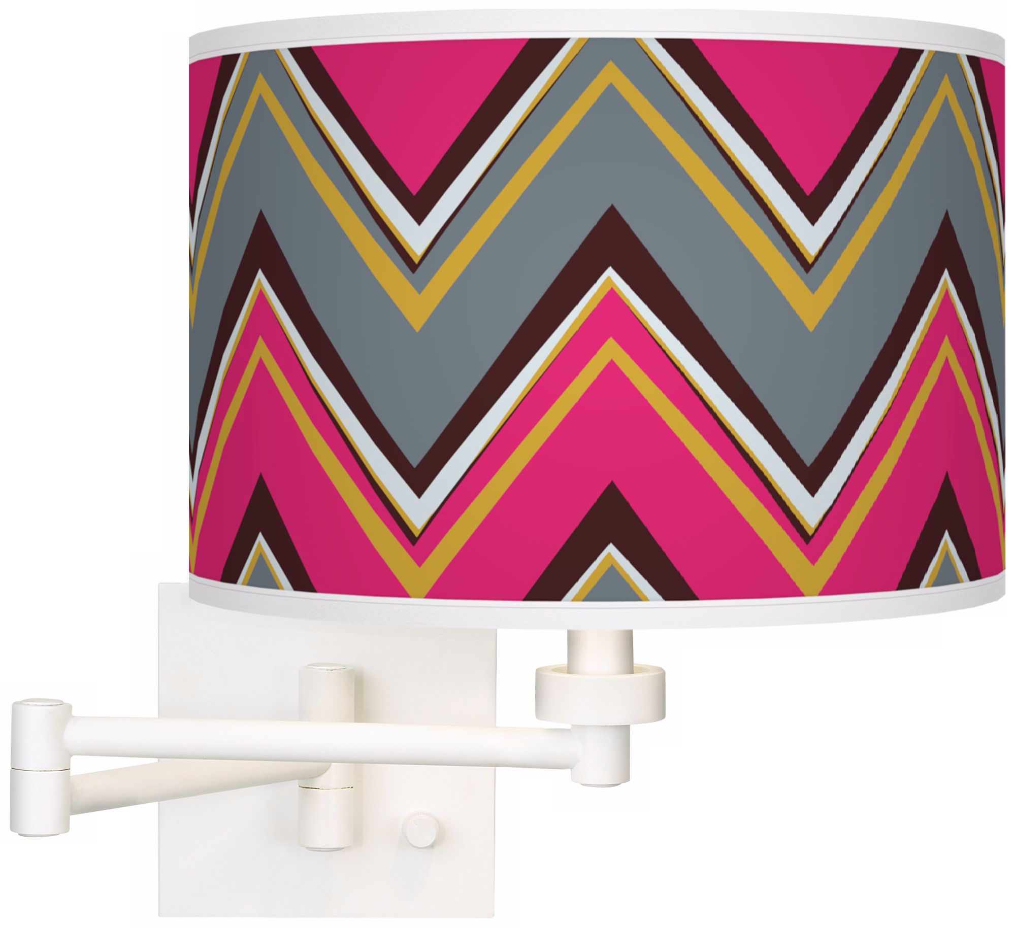Stacy Garcia Chevron Pride Pink Giclee White Swing Arm Wall Light