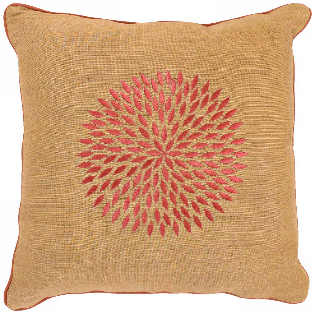 Gold and Rust Jute Blend Pillow