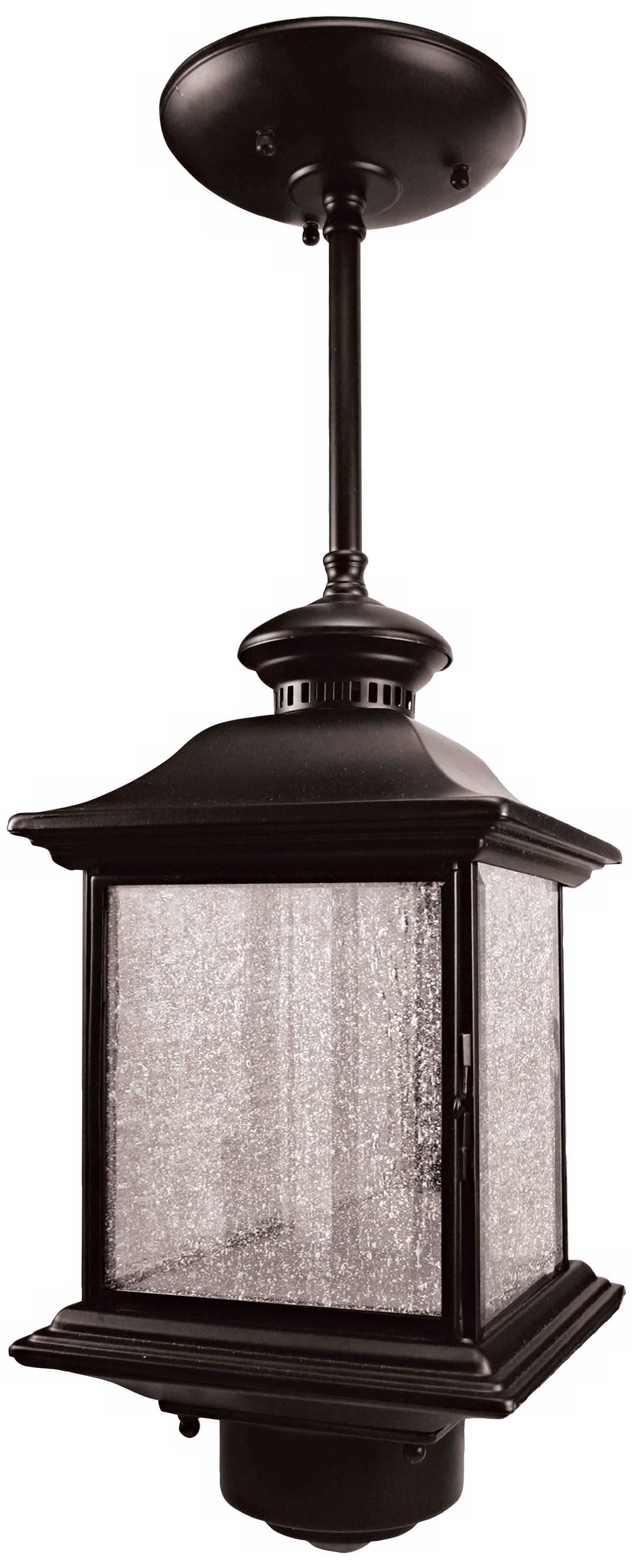 Black Finish 14" High Hanging Outdoor Light