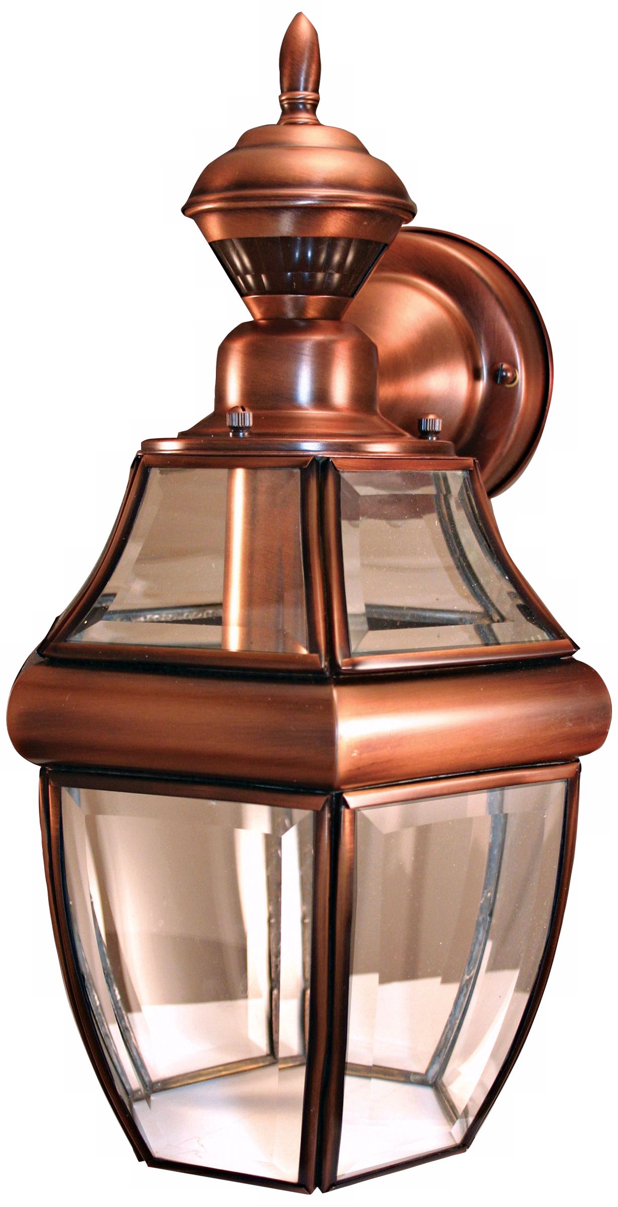 Motion Sensor 14 1/2" High Brushed Copper Outdoor Light