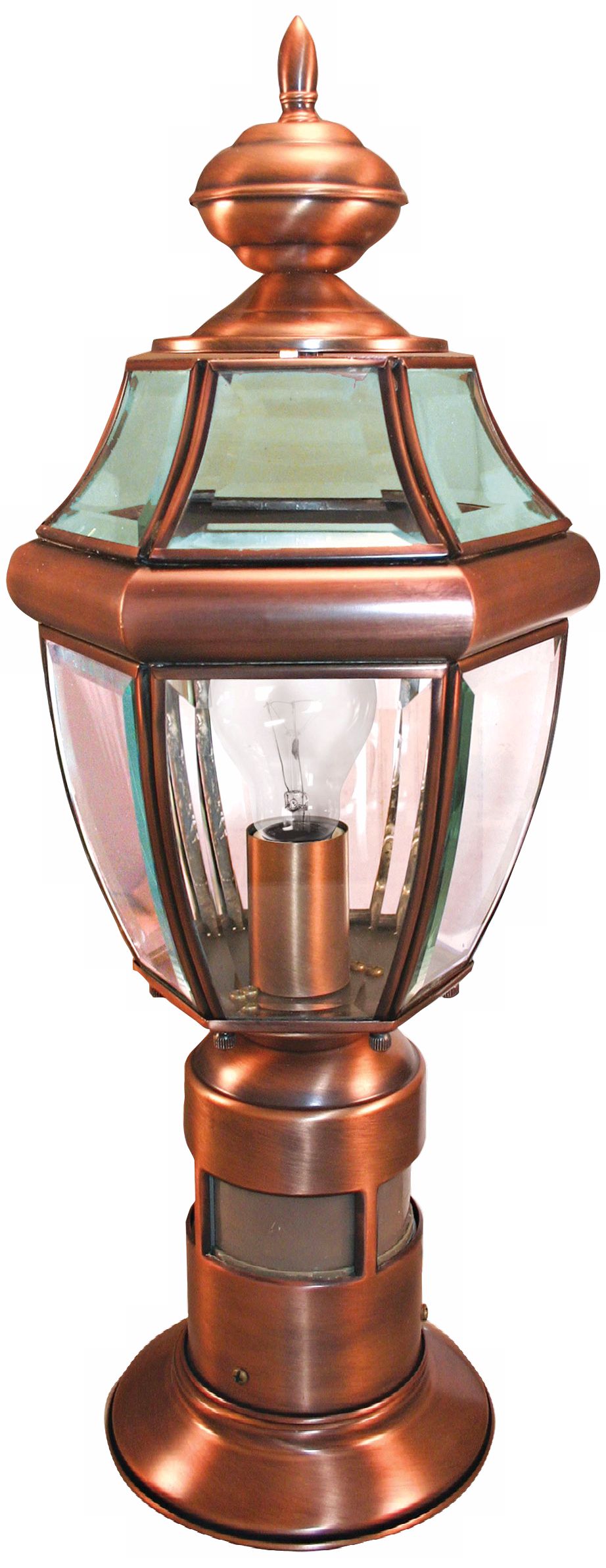Motion Sensor 14 1/2" High Brushed Copper Outdoor Post Light