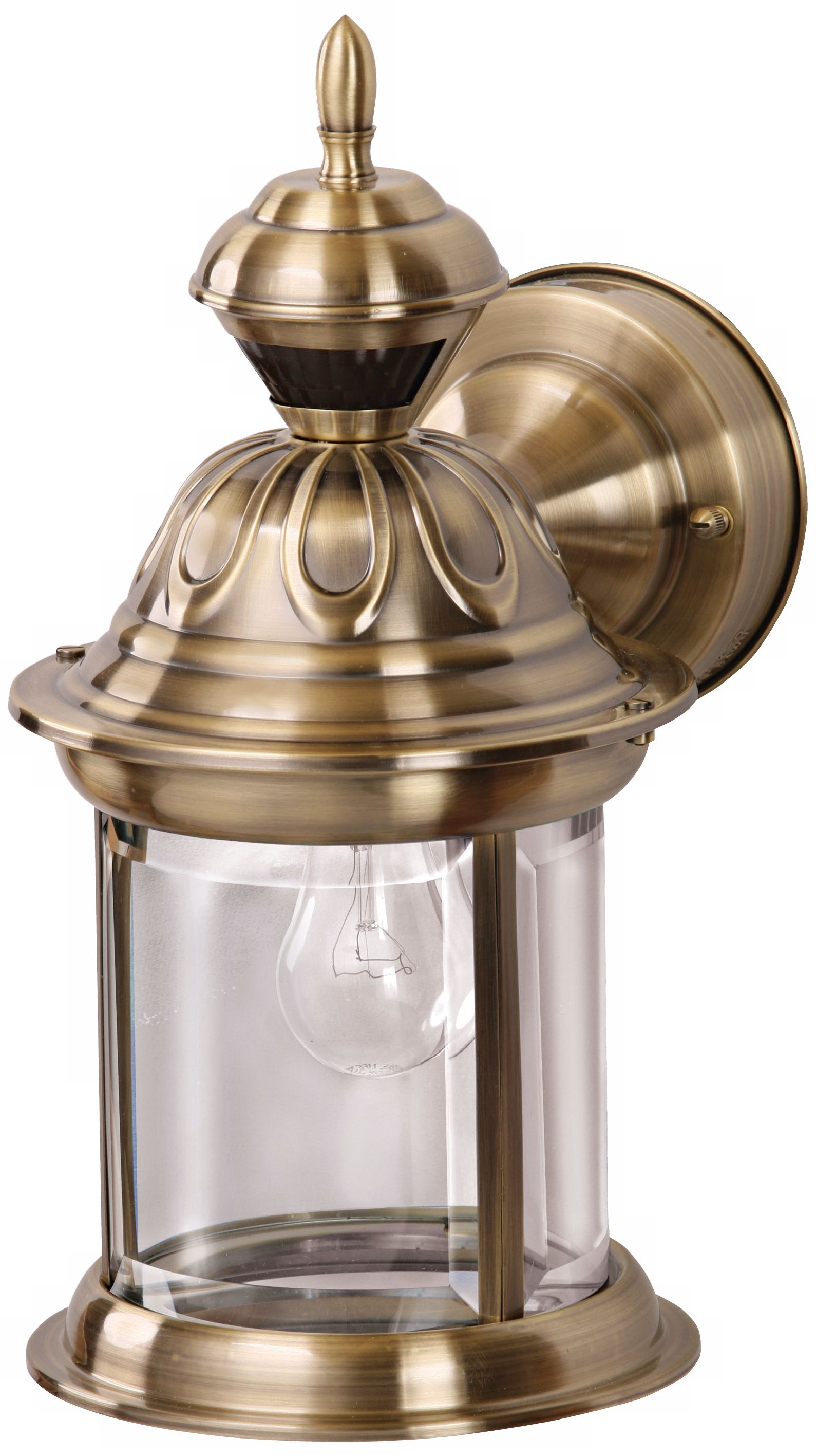 Bridgeport Antique Brass Motion Sensor Outdoor Wall Light