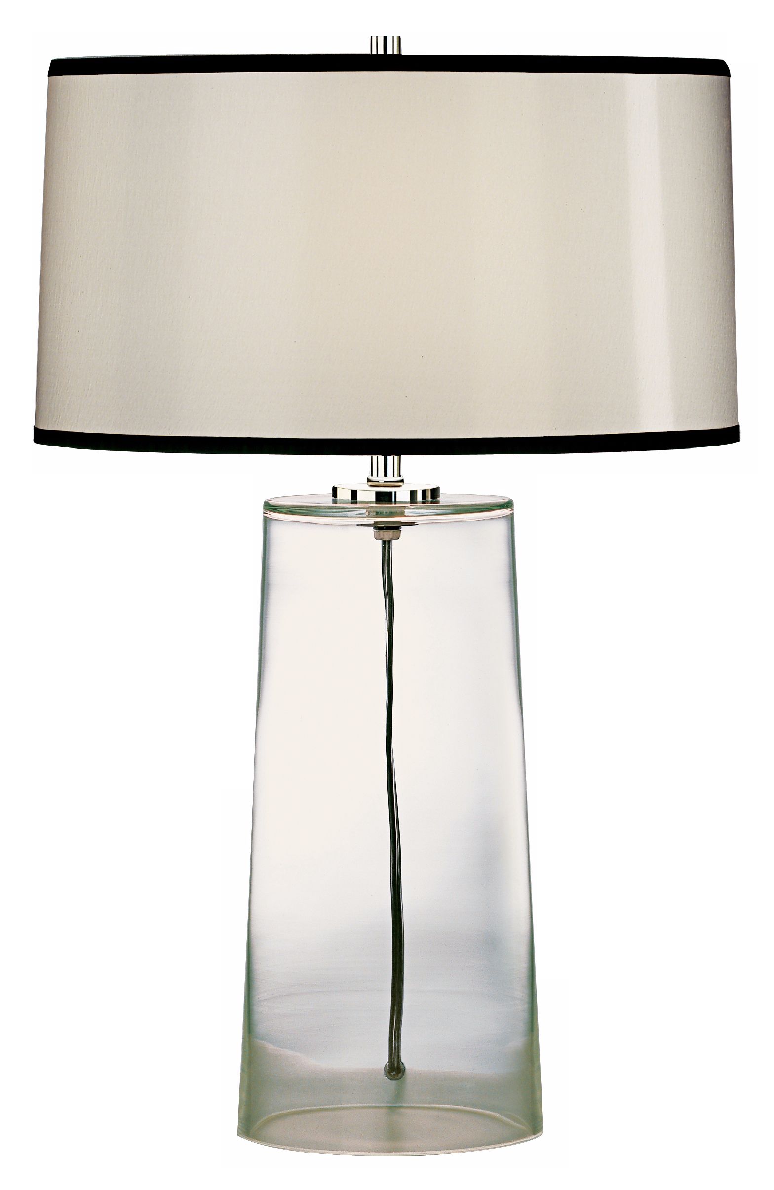 Robert Abbey Clear Glass Base with Black Trim Shade Lamp