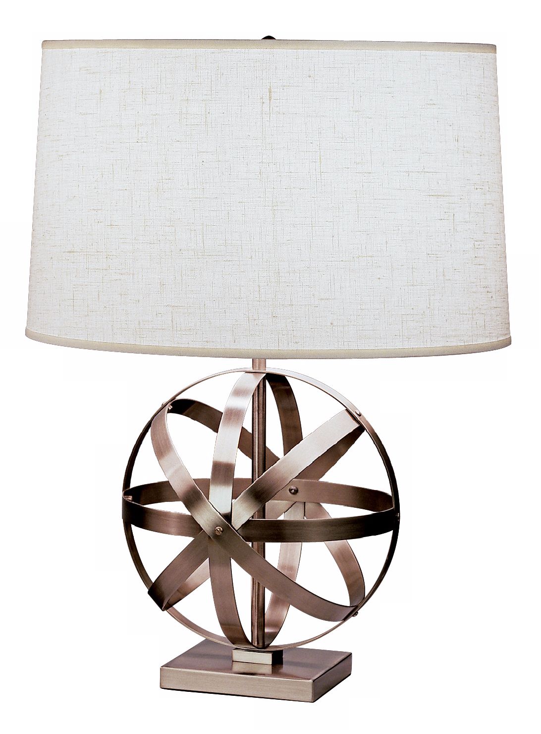 Robert Abbey Nickel with Oyster Linen Shade Table Lamp