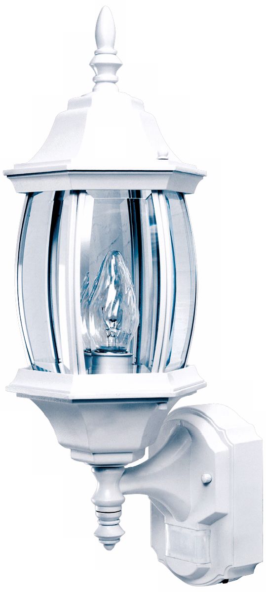 Traditional Estate White Motion Sensor Outdoor Wall Light
