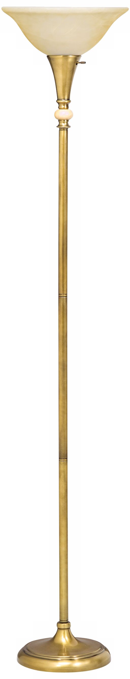 Kirketon Torchiere Floor Lamp in Aged Brass