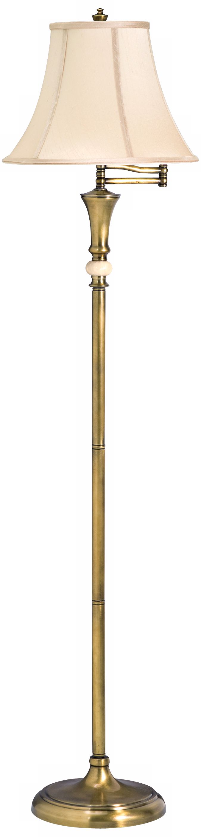 Kirketon Swing Arm Floor Lamp in Aged Brass