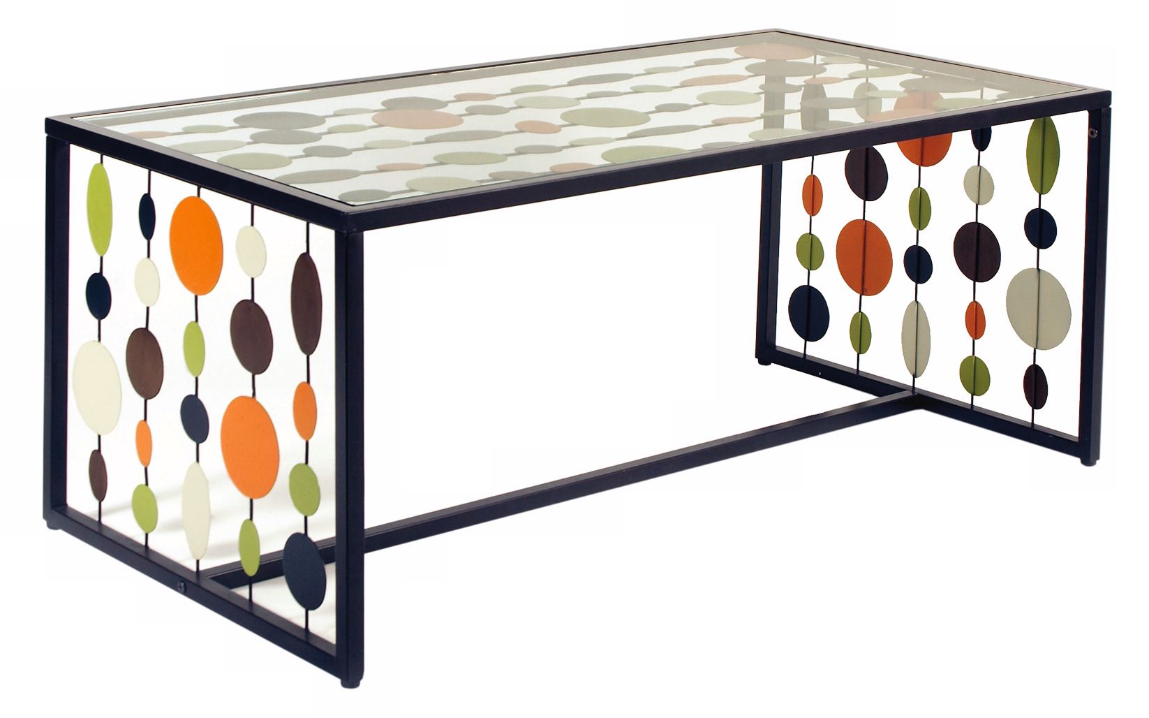 Colorful Dot Glass Top Coffee Table