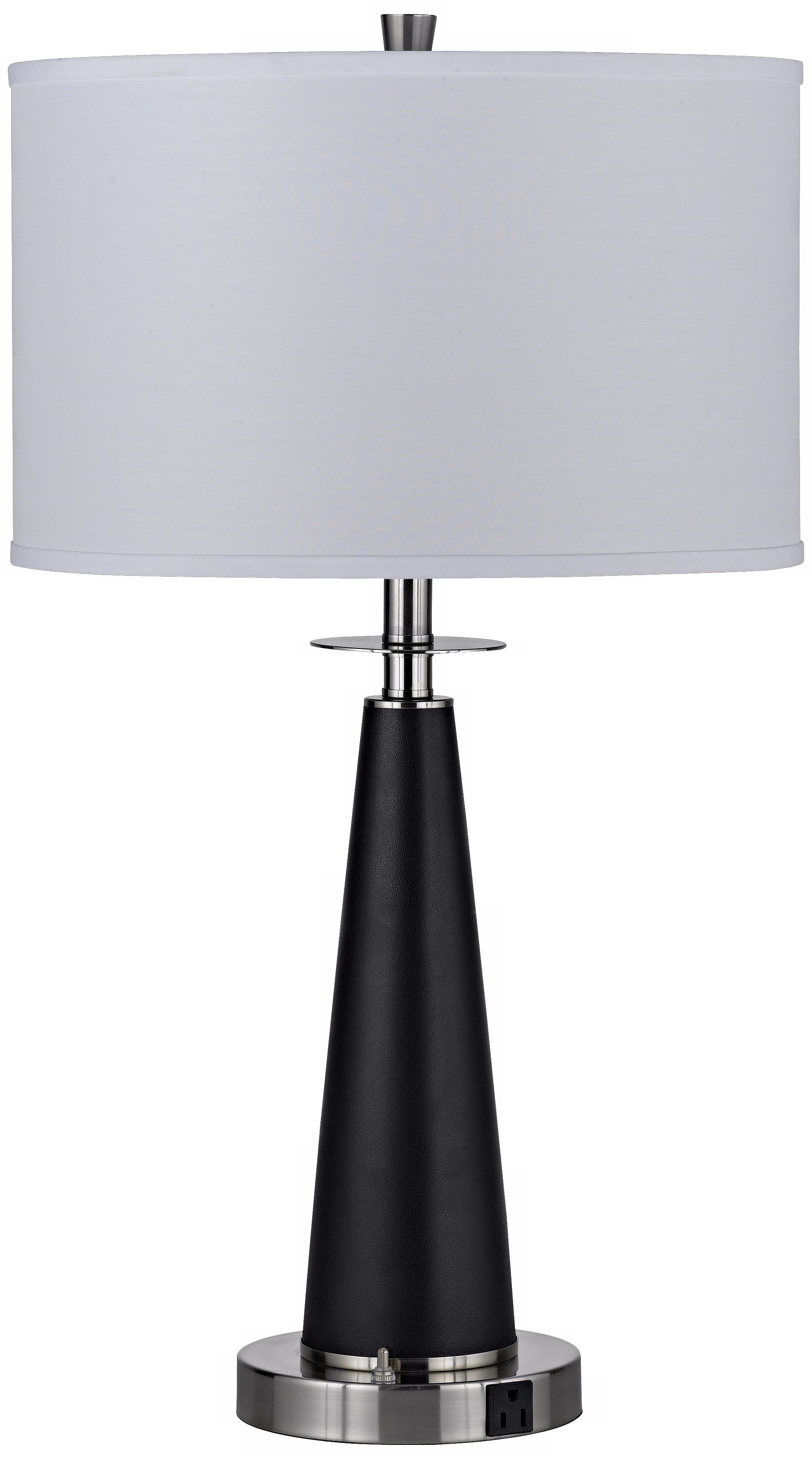 Graduated Black Column Two Light Table Lamp