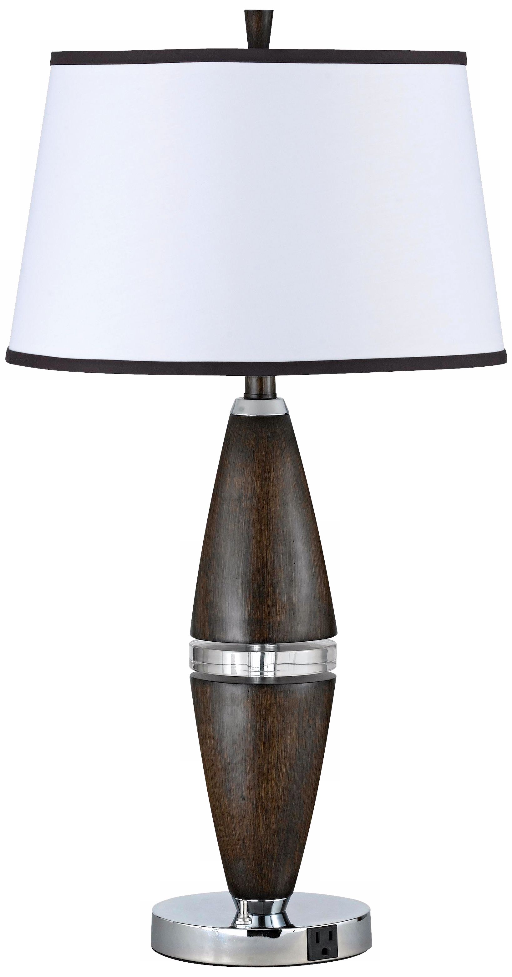 Espresso Faux Wood Cigar Table Lamp