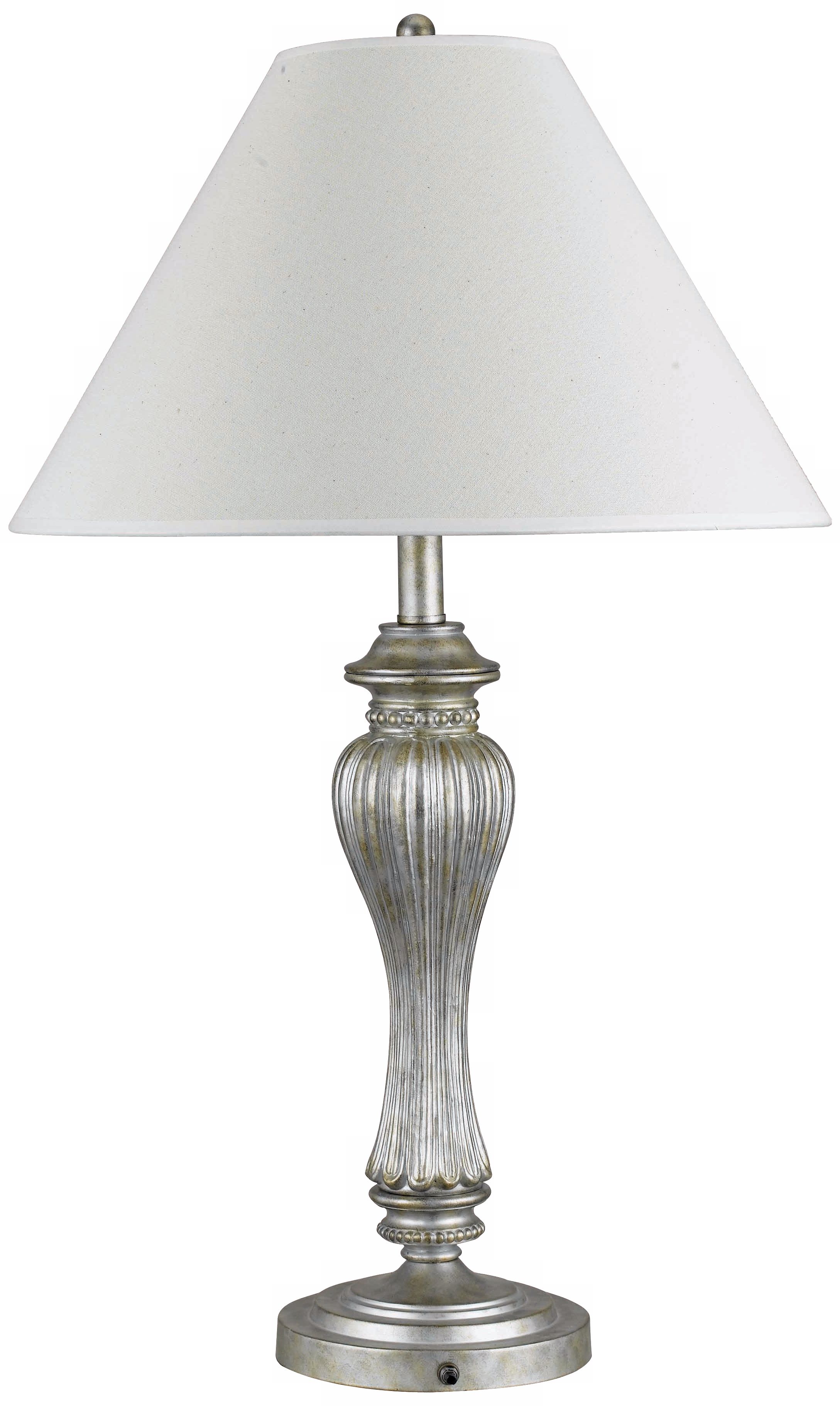 Contour Base Antique Silver Table Lamp