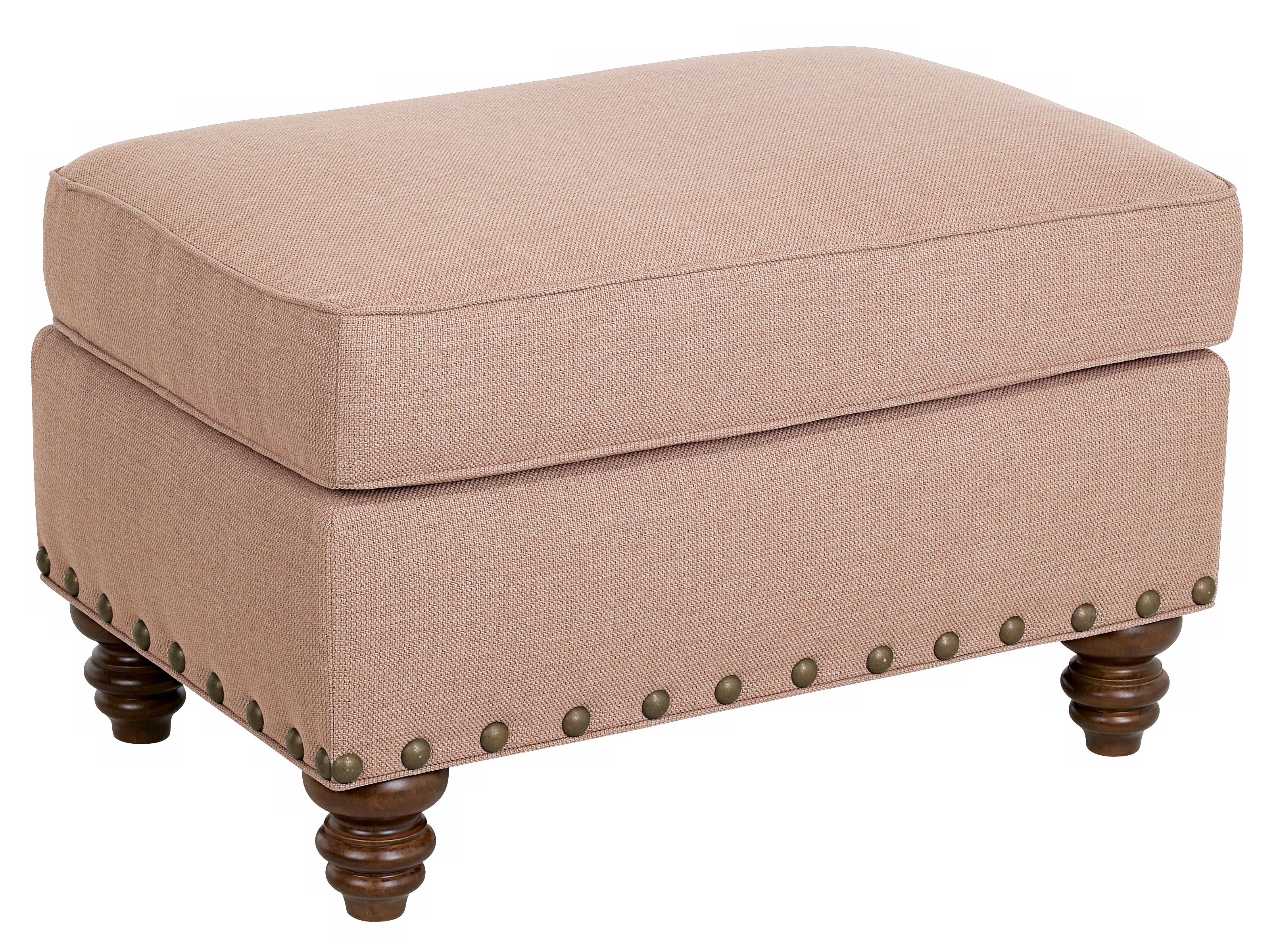Aberdeen Doeskin Microfiber Nailhead Trimmed Ottoman