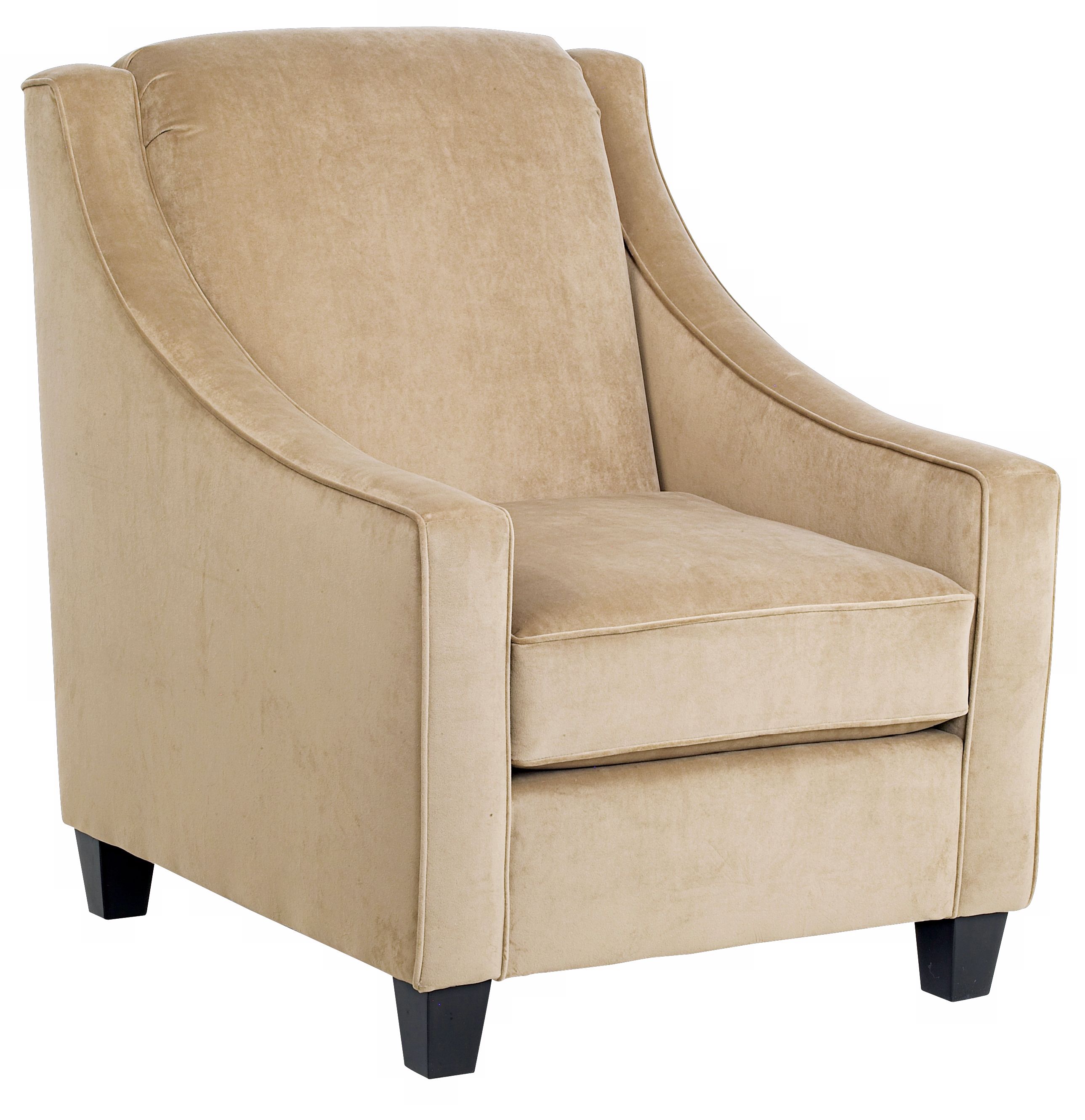 Coffee Microfiber Fabric Covered Bella Armchair