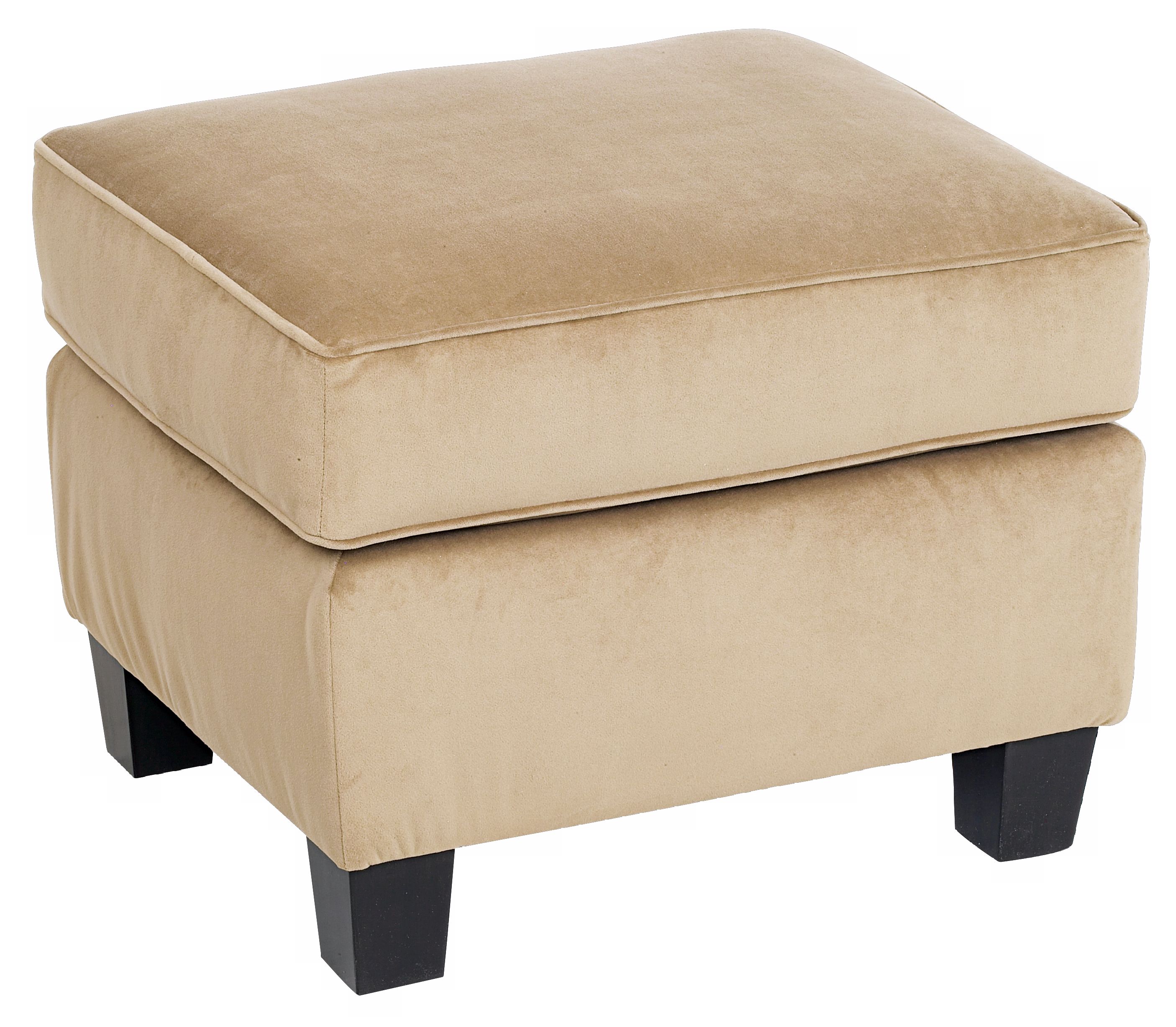 Coffee Microfiber Fabric Covered Bella Ottoman