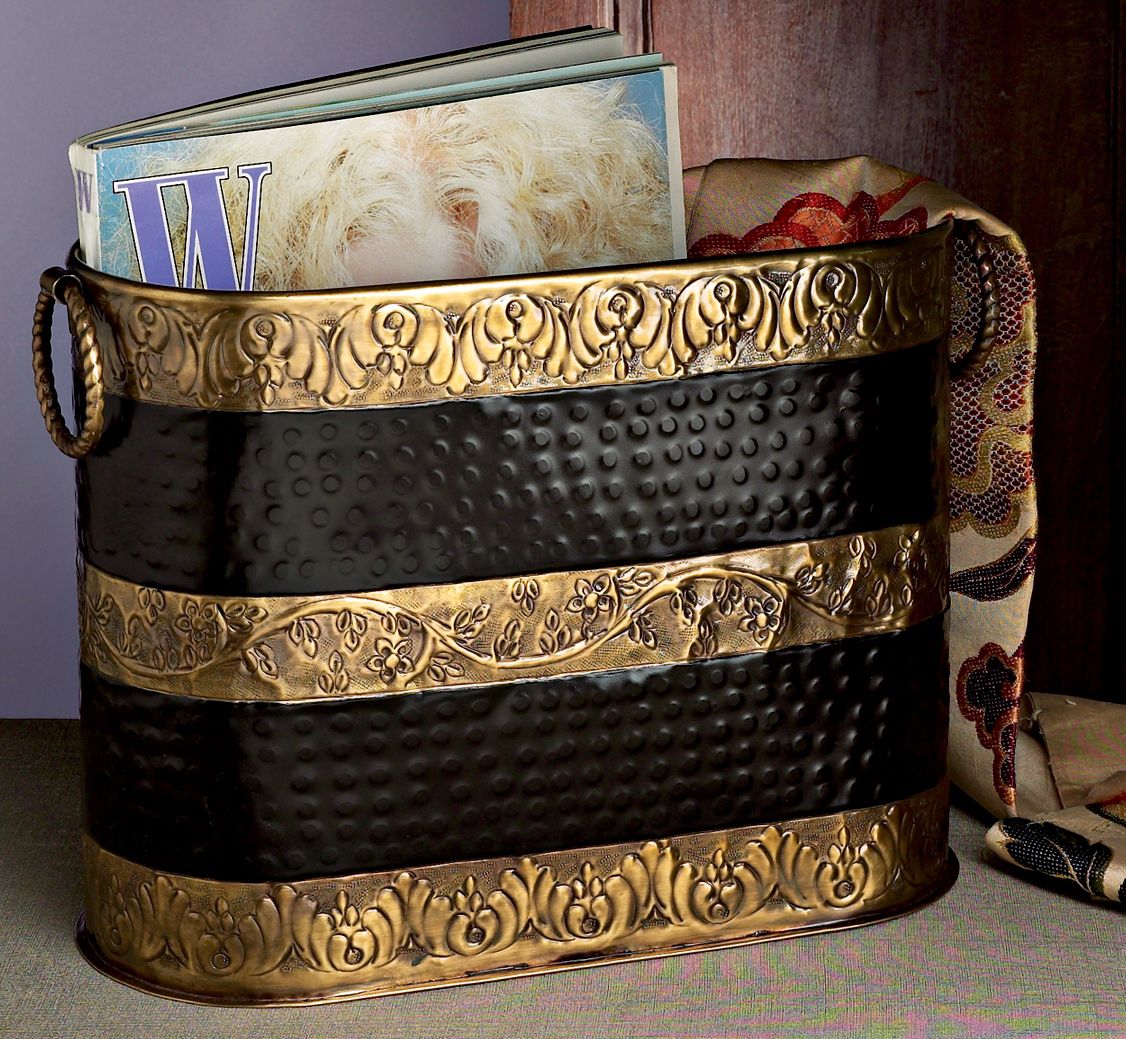 Brass and Black Finish Magazine Holder