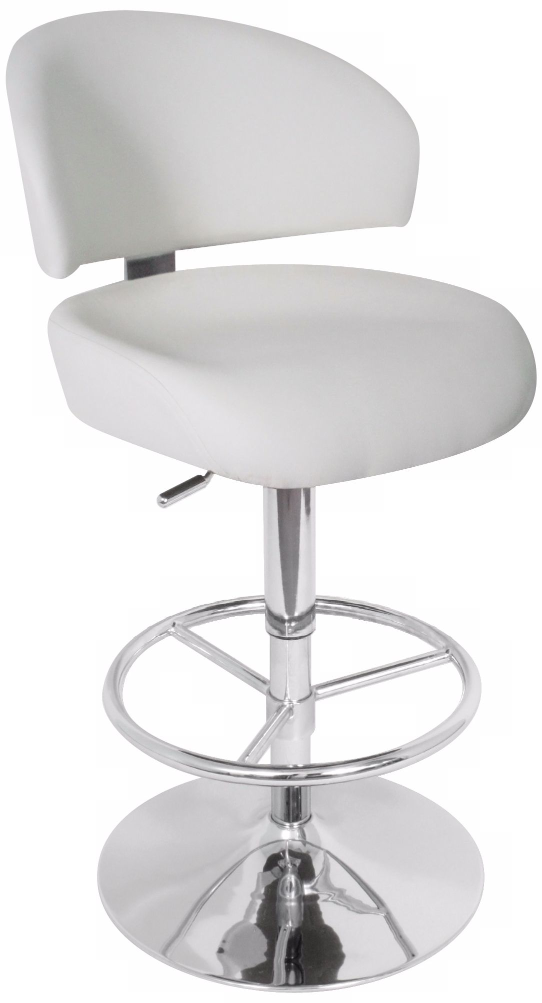 Regeni Adjustable Height White Bar Stool