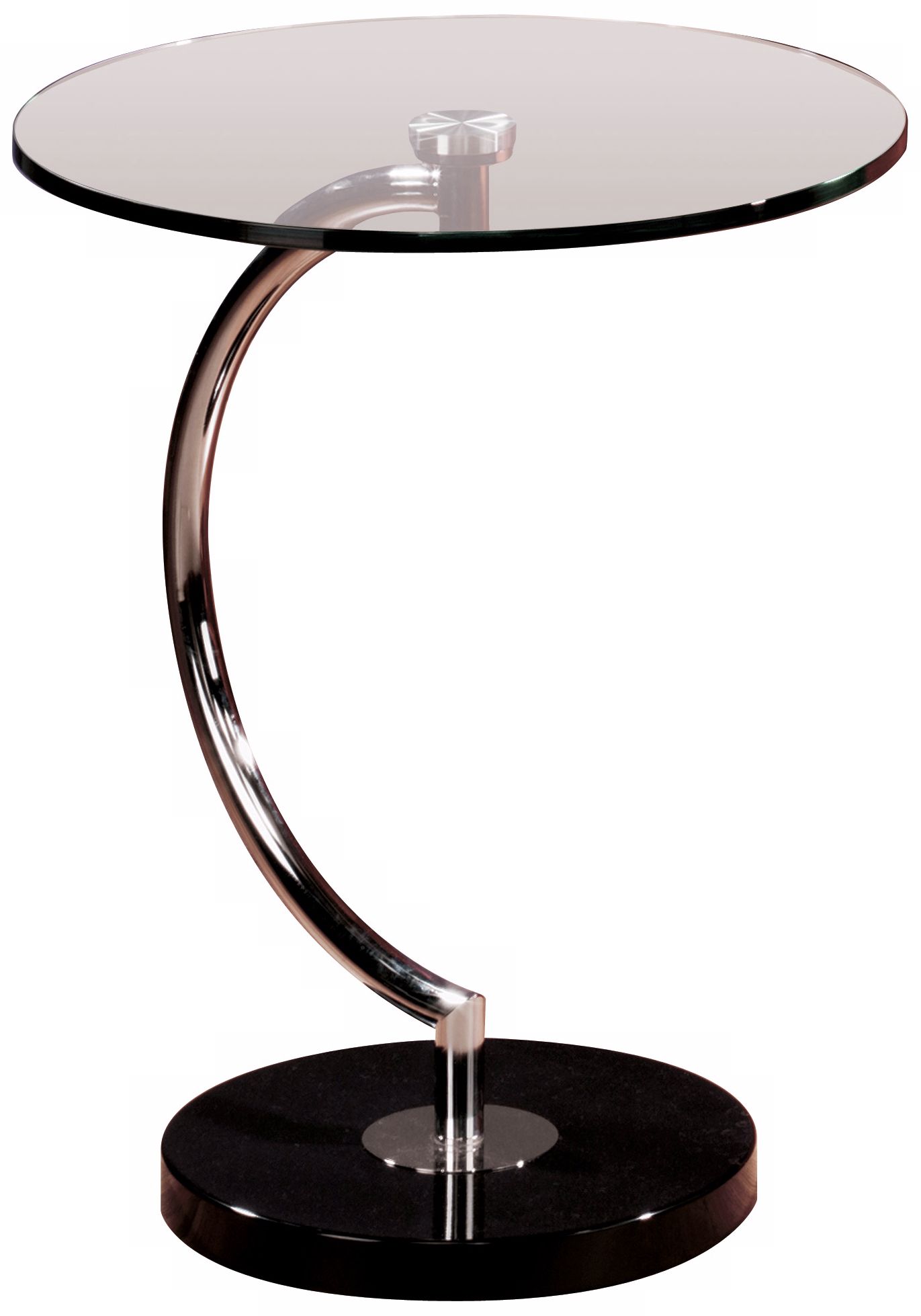 Semicircle Chrome and Glass Table