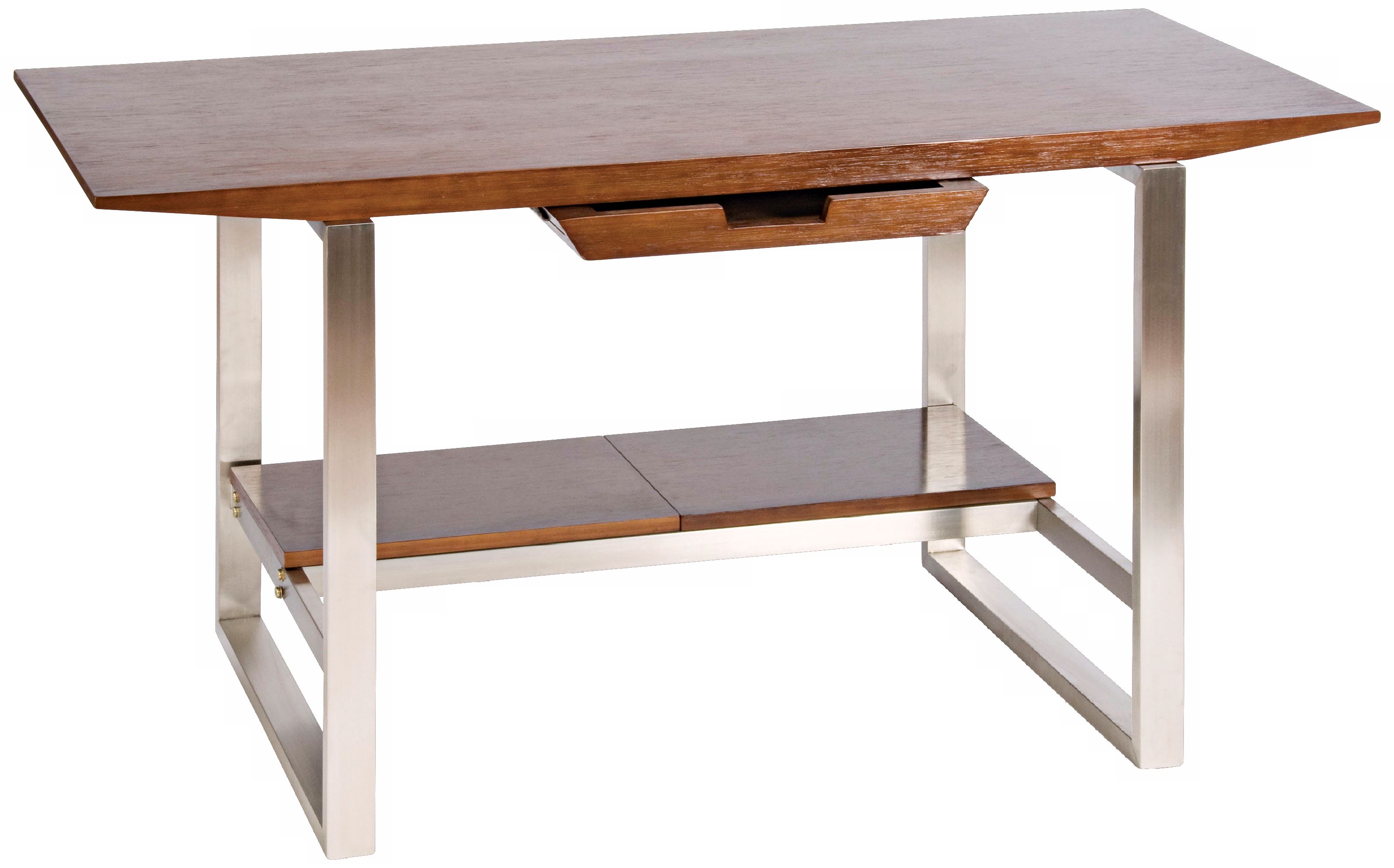 Breeze Series Stainless Steel Bamboo Top Desk