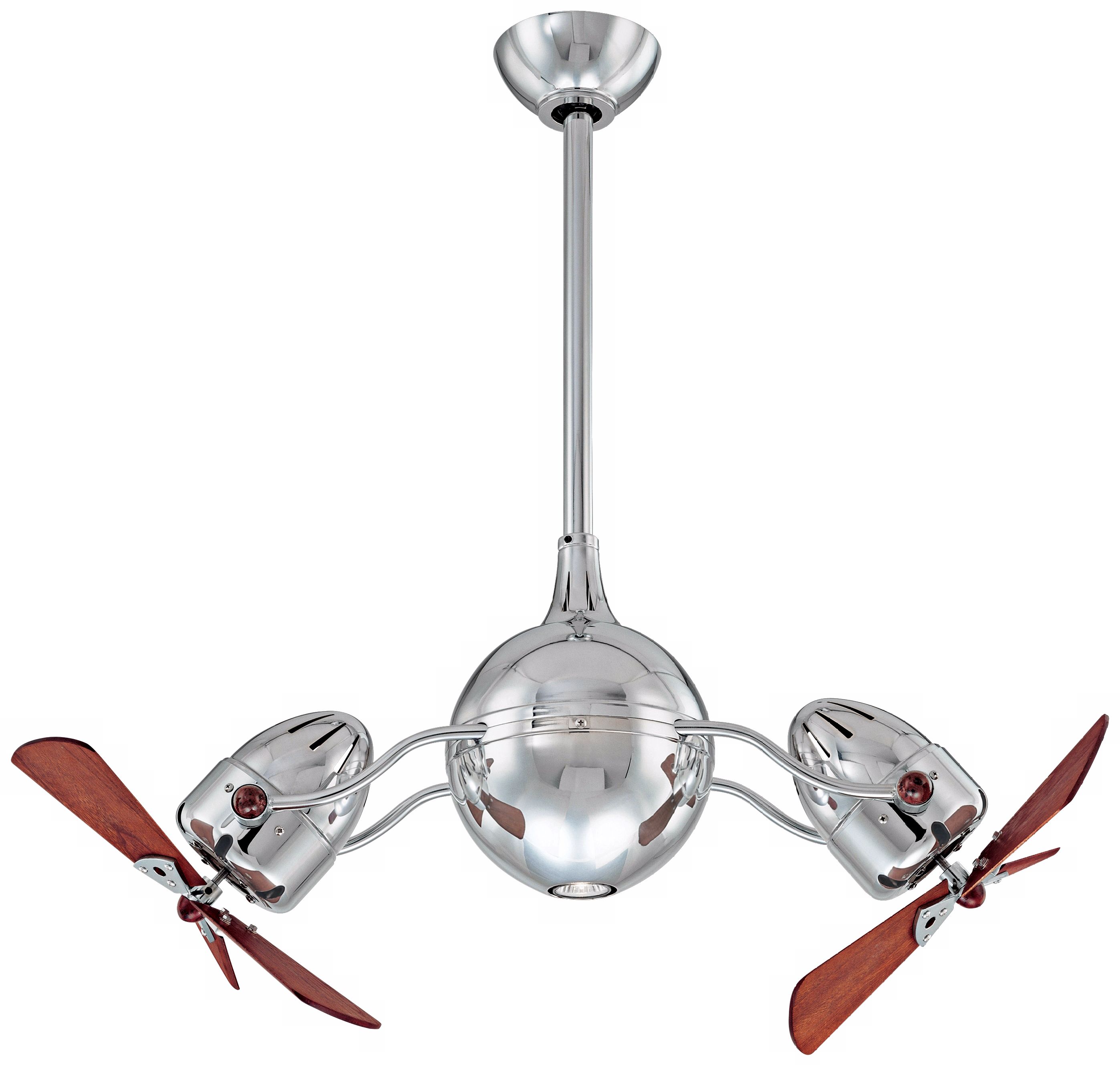 39" Acqua Polished Chrome Dual Head Rotational Ceiling Fan