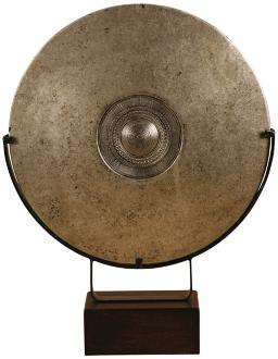 Antique Silver Finish Decorative Charger on Stand H8674