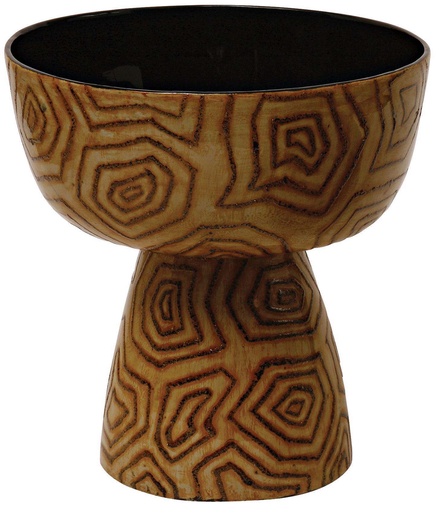 Mustard and Brown Lacquered Bamboo Vase
