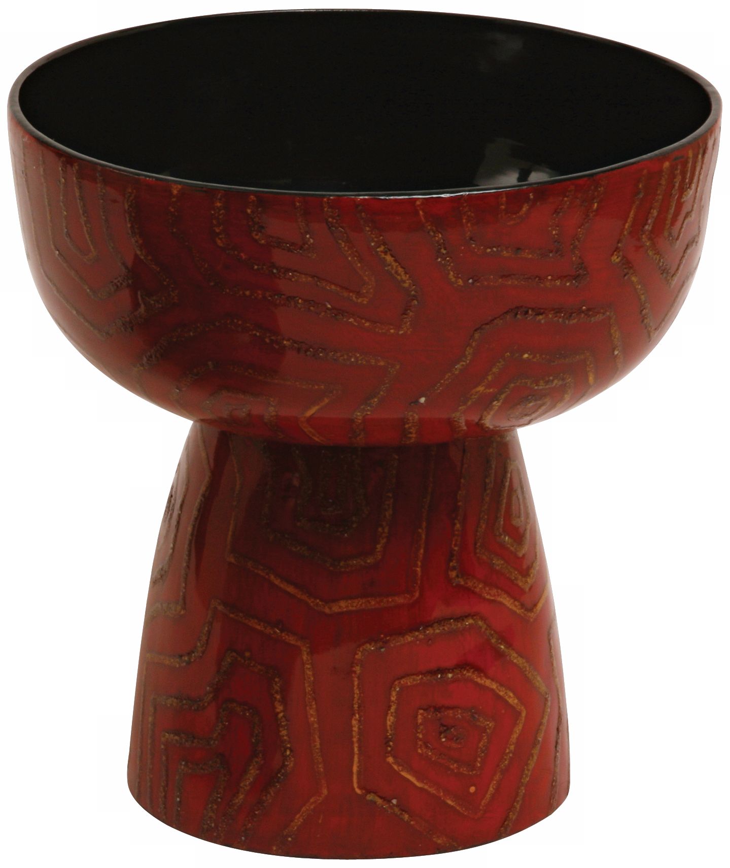 Red Lacquered Bamboo Vase