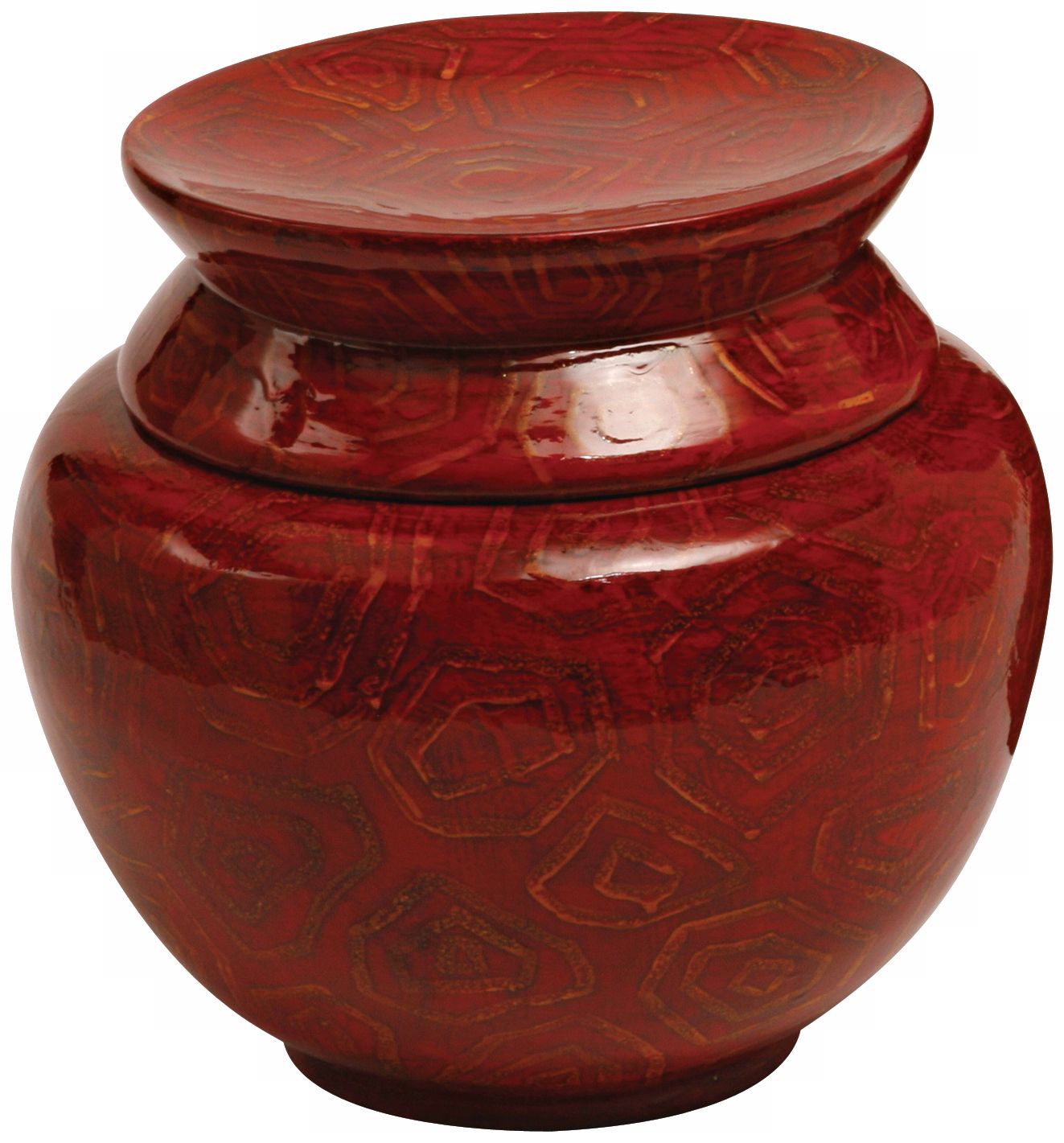 Red Lacquered Bamboo Bowl
