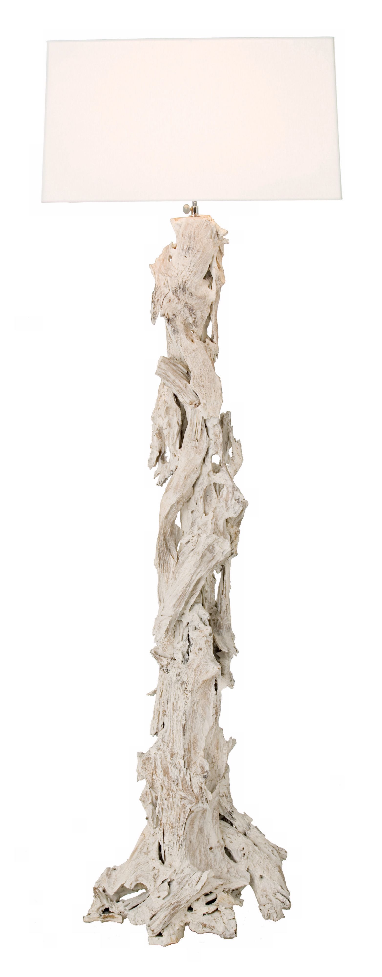 Arteriors Home Bodega Distressed White Driftwood Floor Lamp