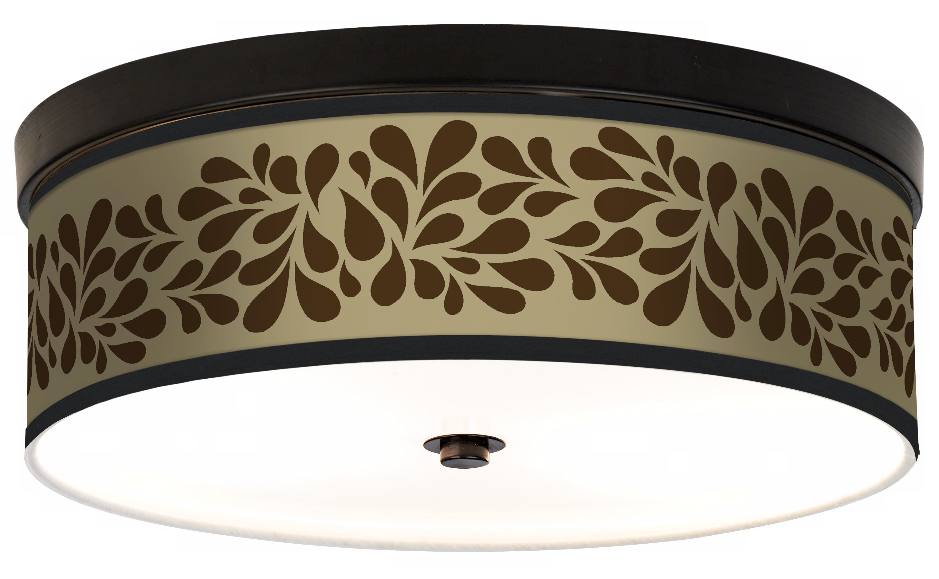 Brown Splash on Tan Giclee Energy Efficient Bronze Ceiling Light