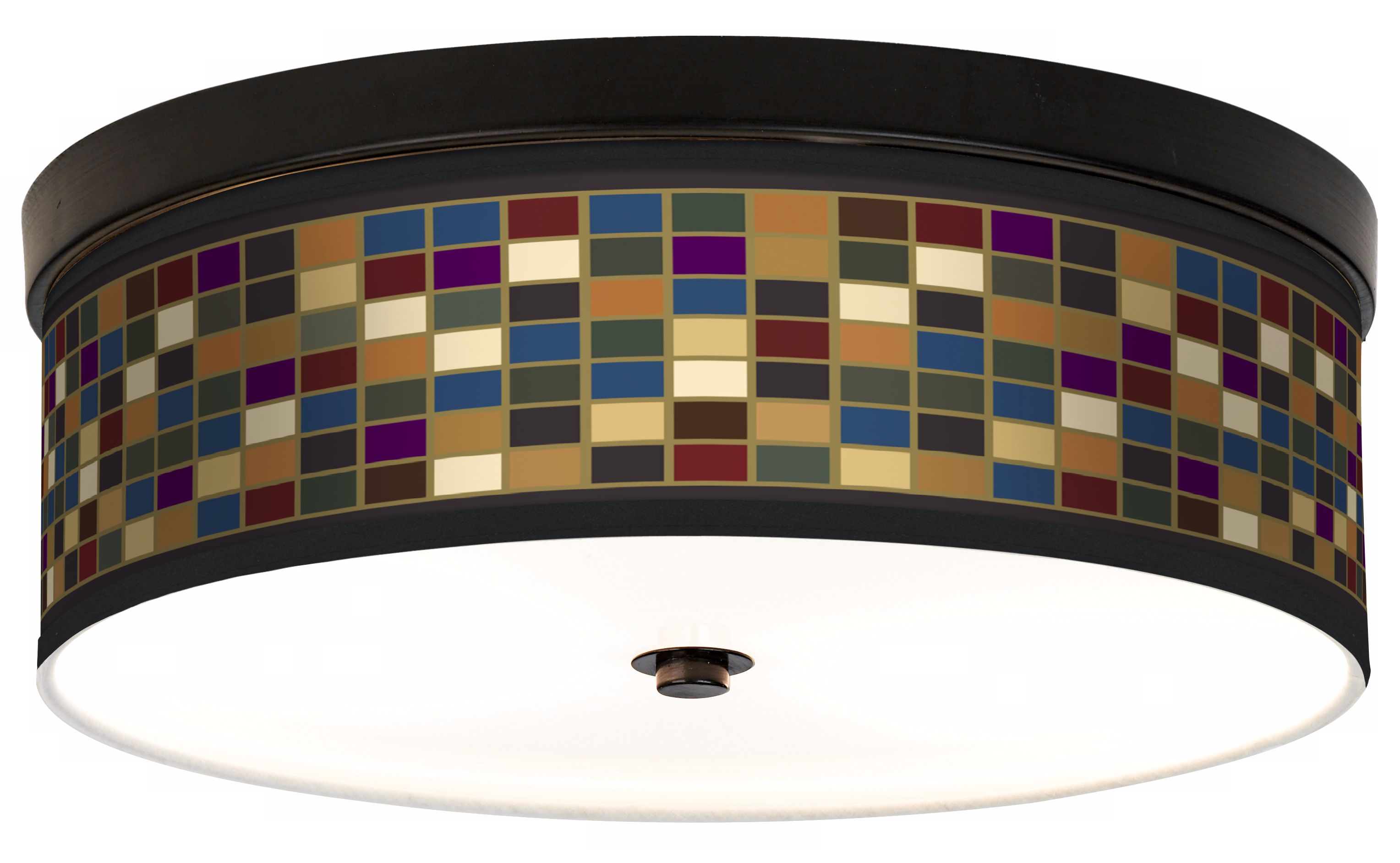 Earth Tiles Giclee Energy Efficient Bronze Ceiling Light