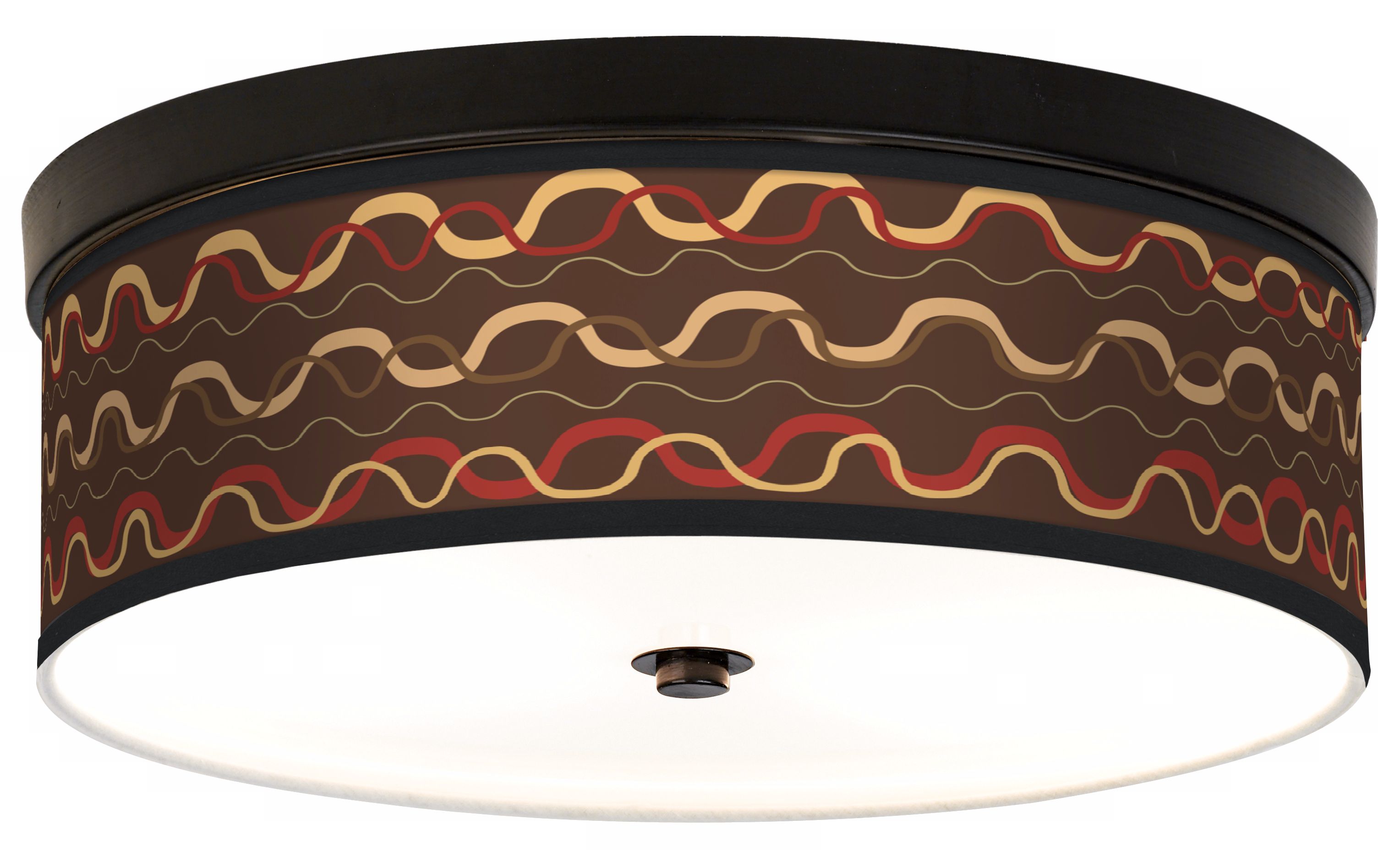 Wave Stitch Giclee Energy Efficient Bronze Ceiling Light