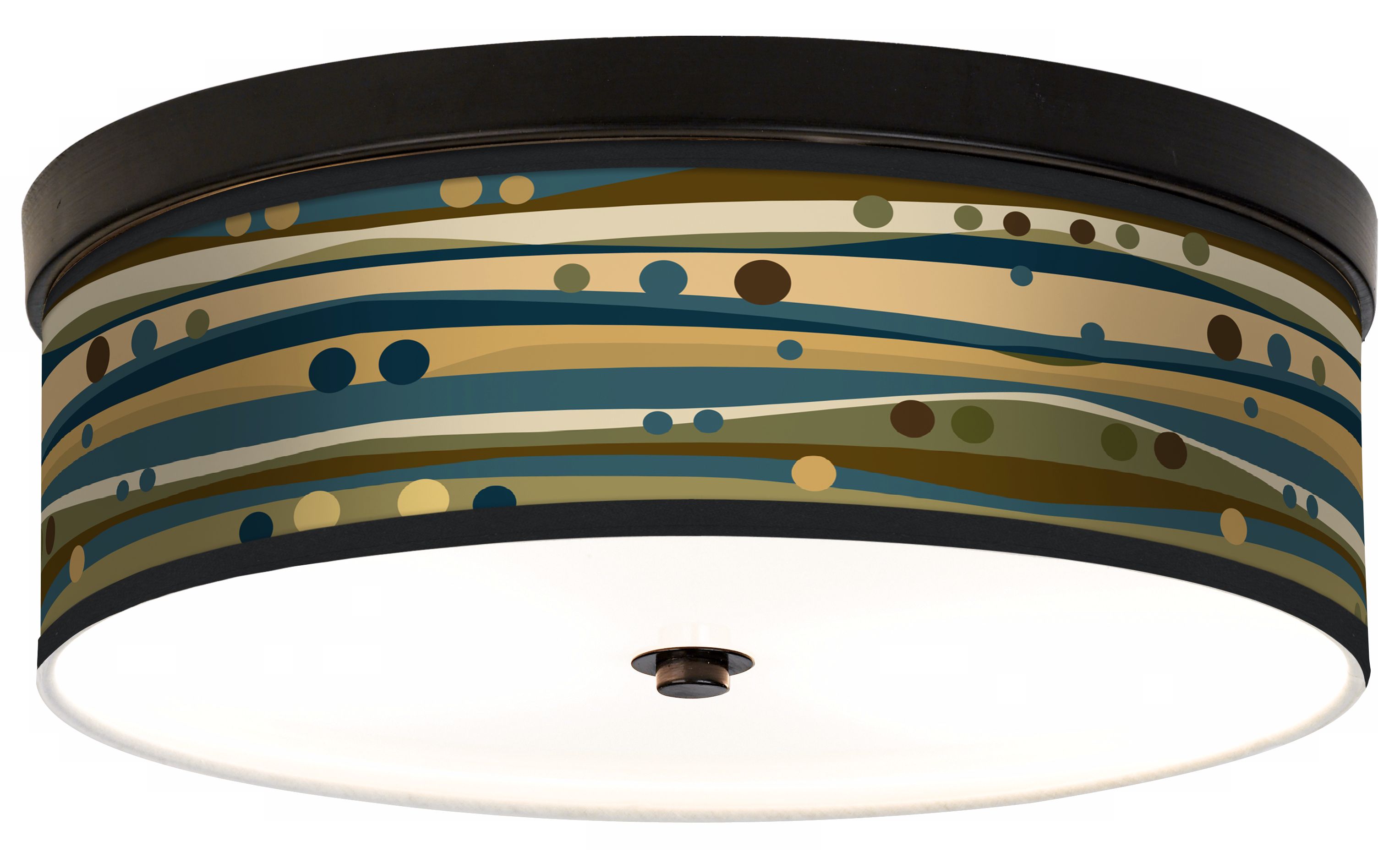 Dots & Waves Giclee Energy Efficient Bronze Ceiling Light