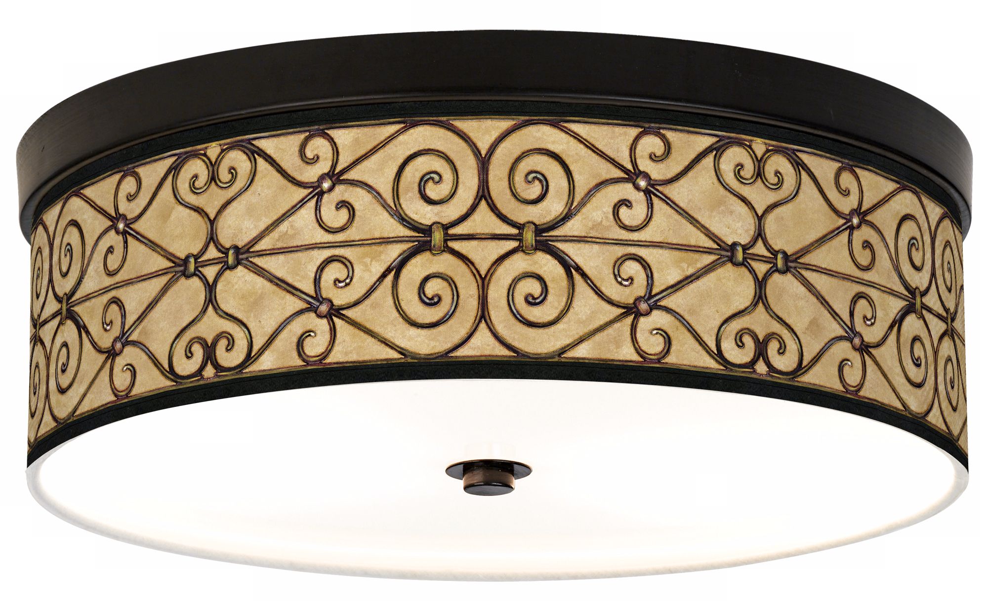 Trellis Hearts Giclee Bronze CFL Ceiling Light