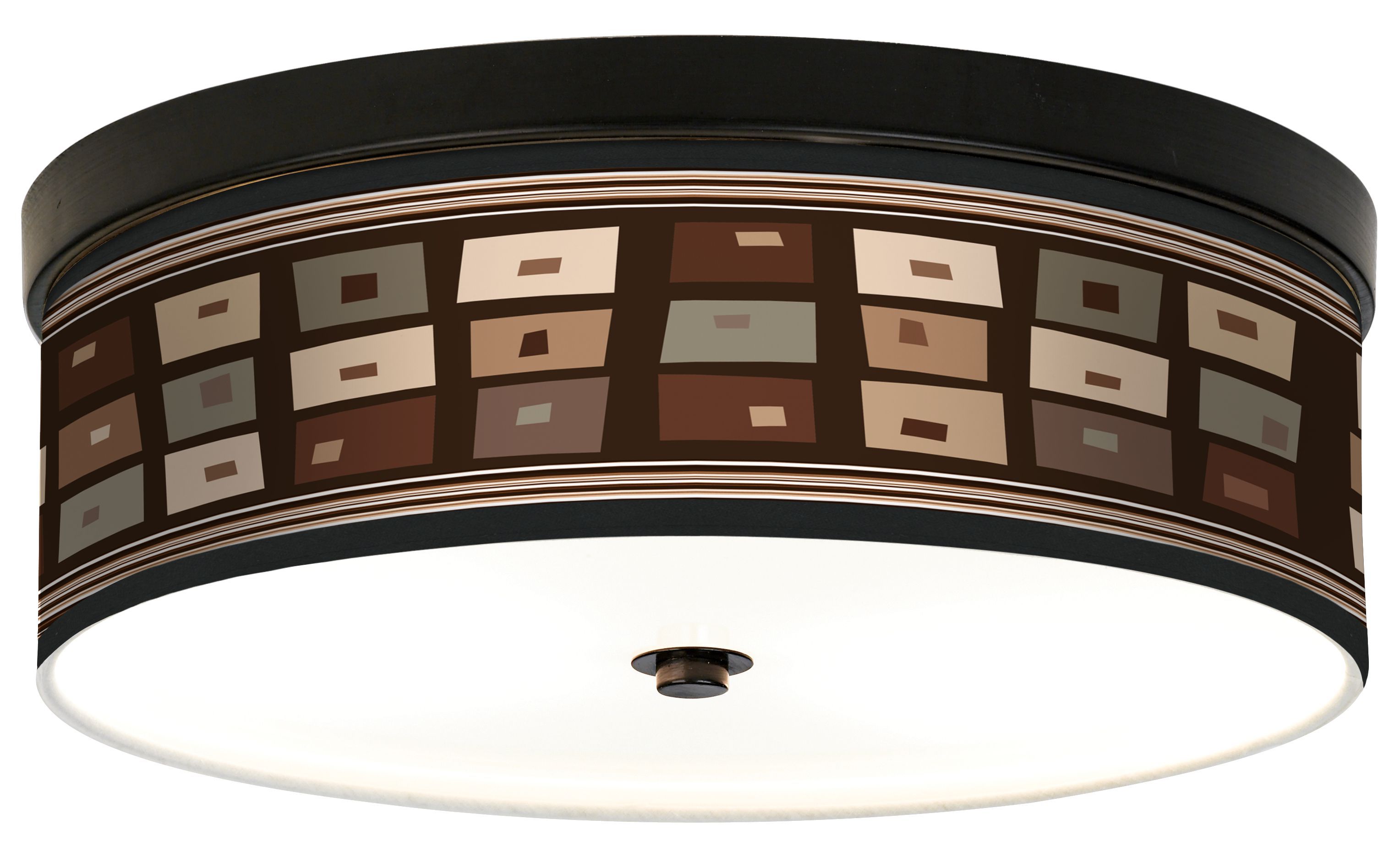 Retro Rectangles Giclee Bronze CFL Ceiling Light