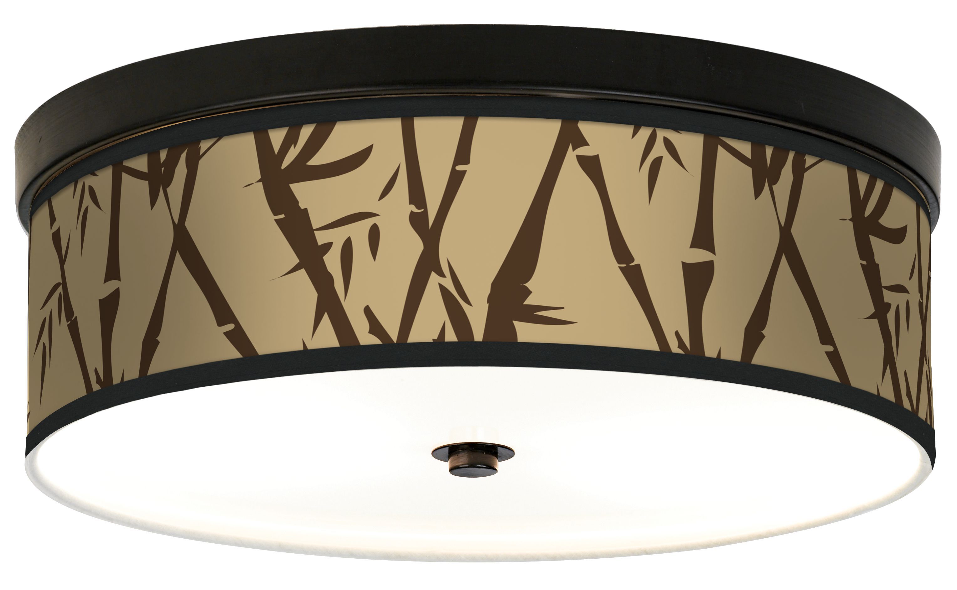 Earth Bamboo Giclee Bronze CFL Ceiling Light