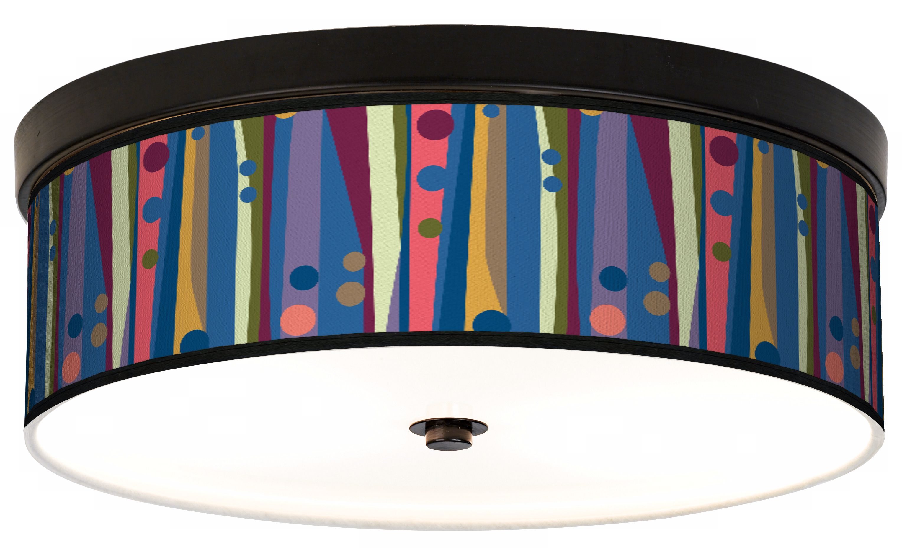 Retro Dots Vertical Giclee Bronze CFL Ceiling Light