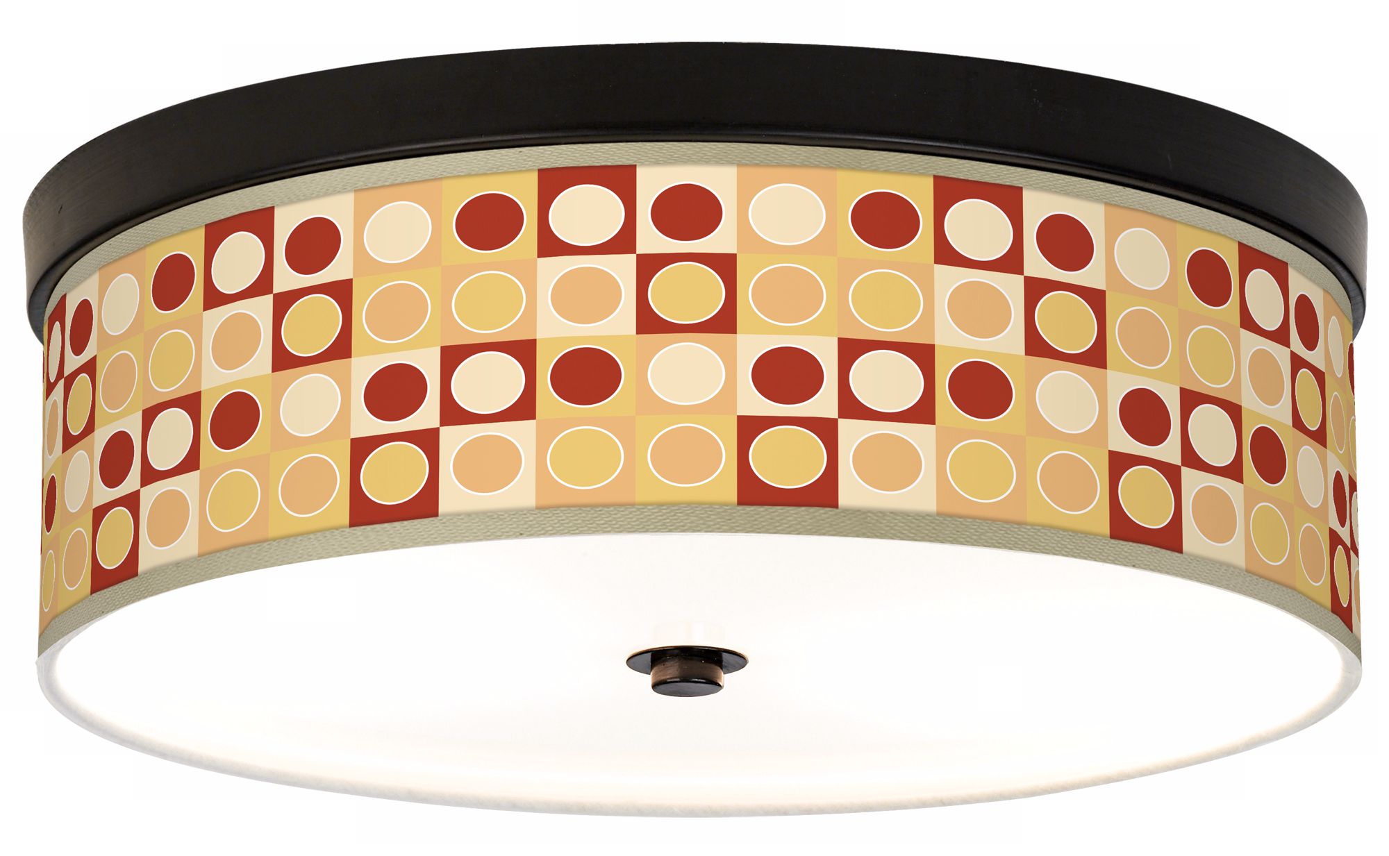 Retro Dotted Squares Giclee Bronze CFL Ceiling Light